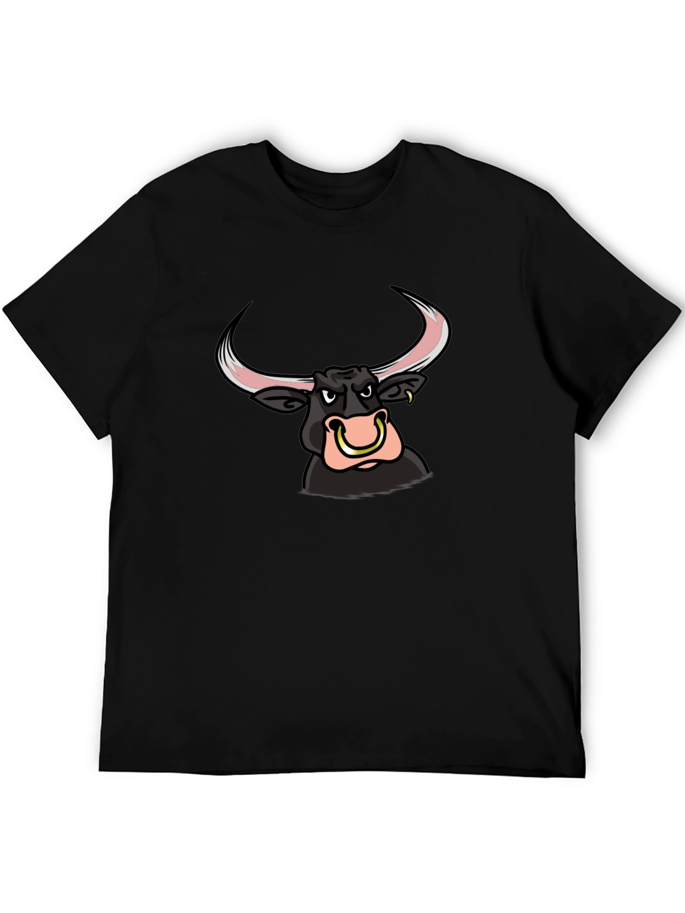 Black Bull Cartoon Graphic Tee