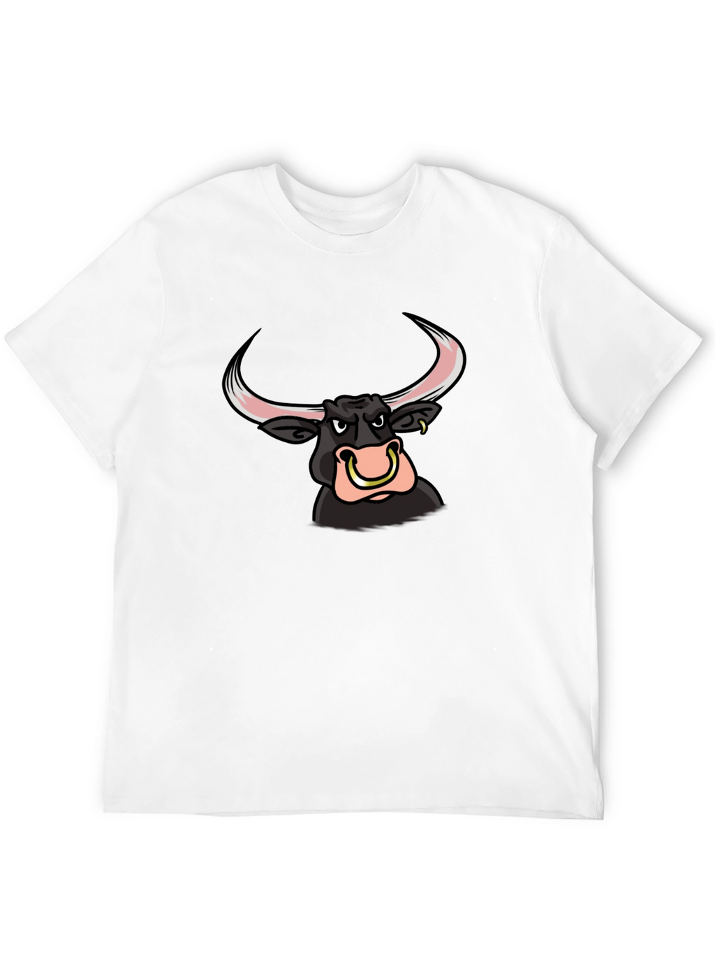 Black Bull Cartoon Graphic Tee