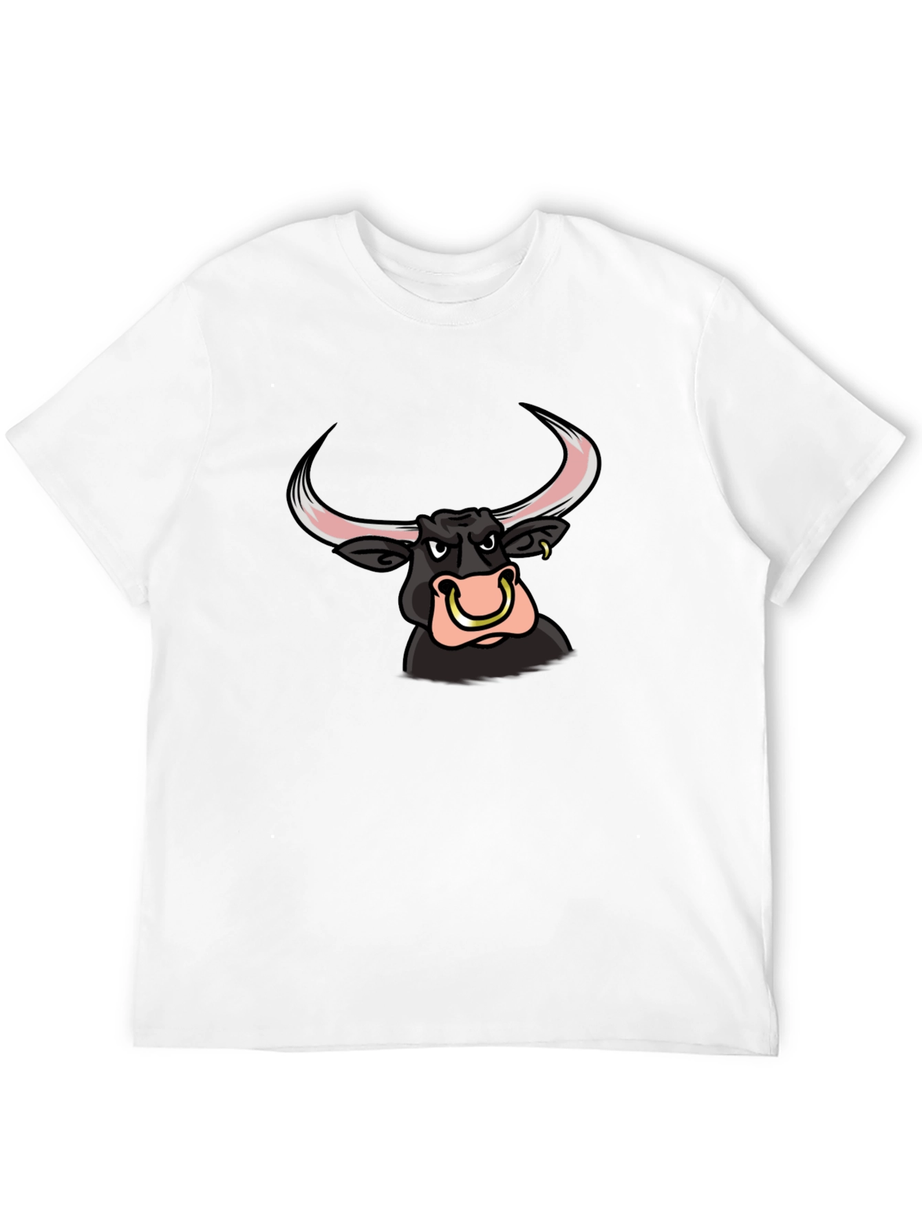 Black Bull Cartoon Graphic Tee