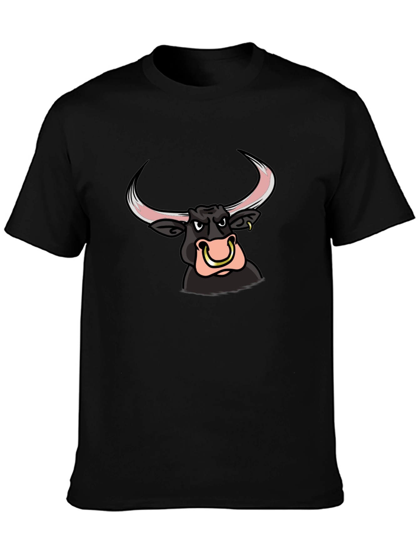 Black Bull Cartoon Graphic Tee