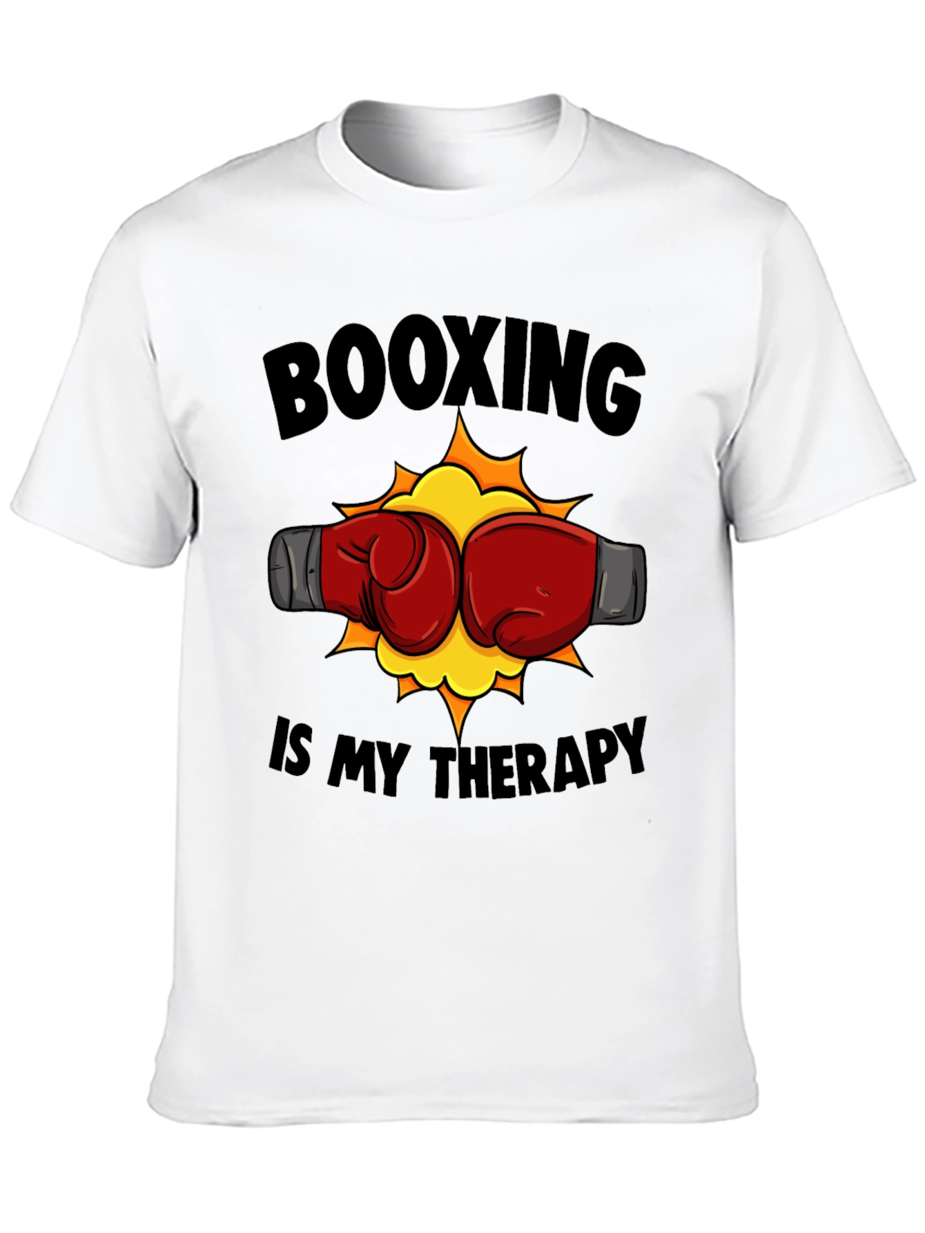 Booxing Is My Therapy Black T-Shirt