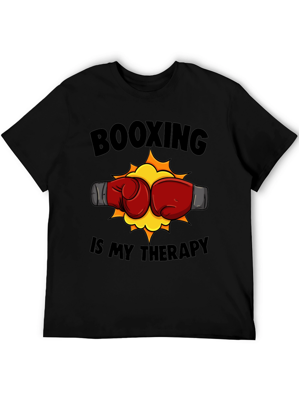 Booxing Is My Therapy Black T-Shirt
