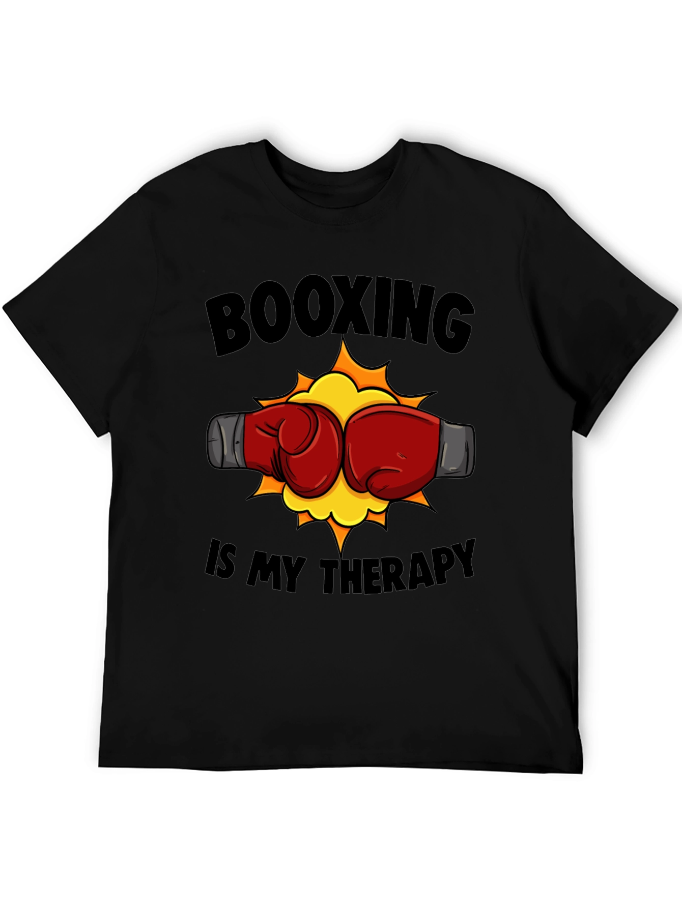 Booxing Is My Therapy Black T-Shirt