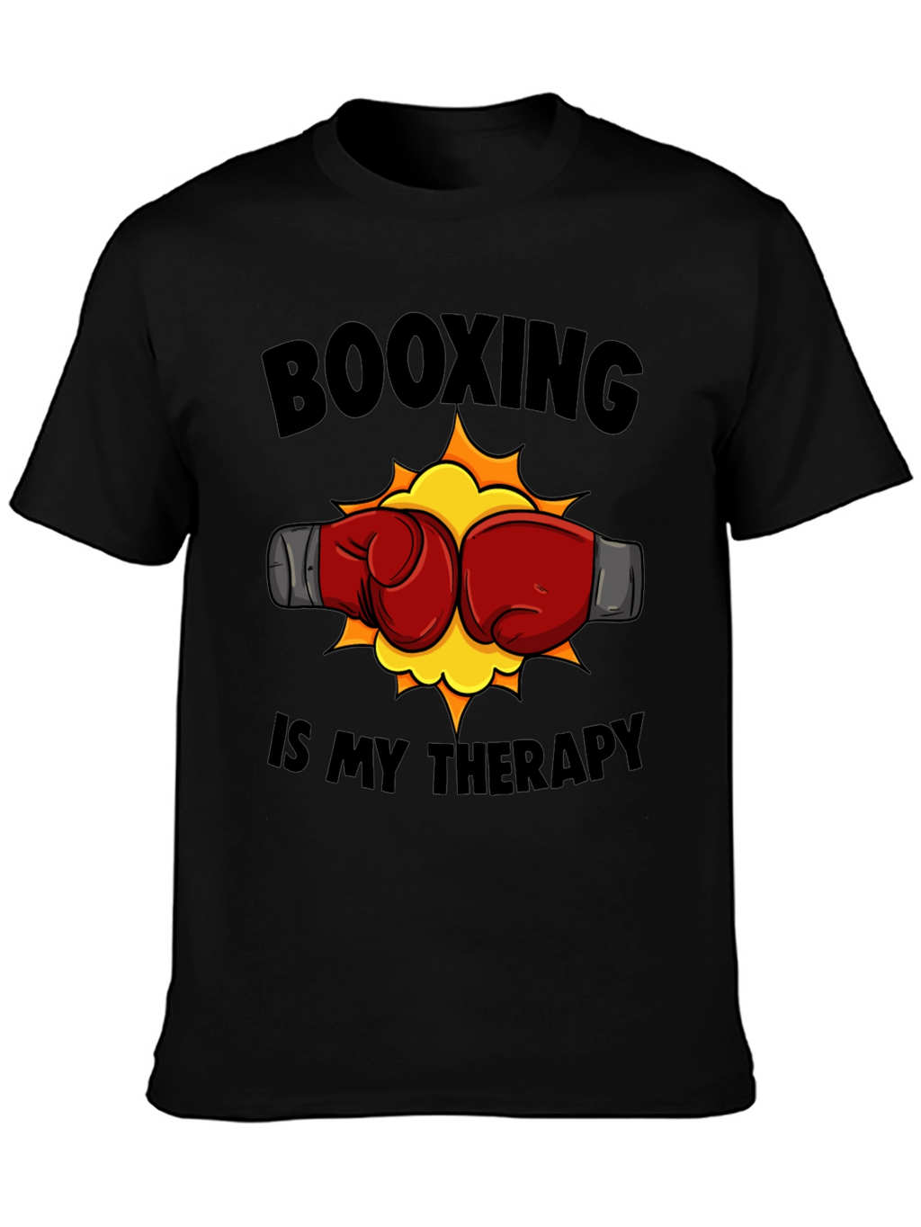 Booxing Is My Therapy Black T-Shirt