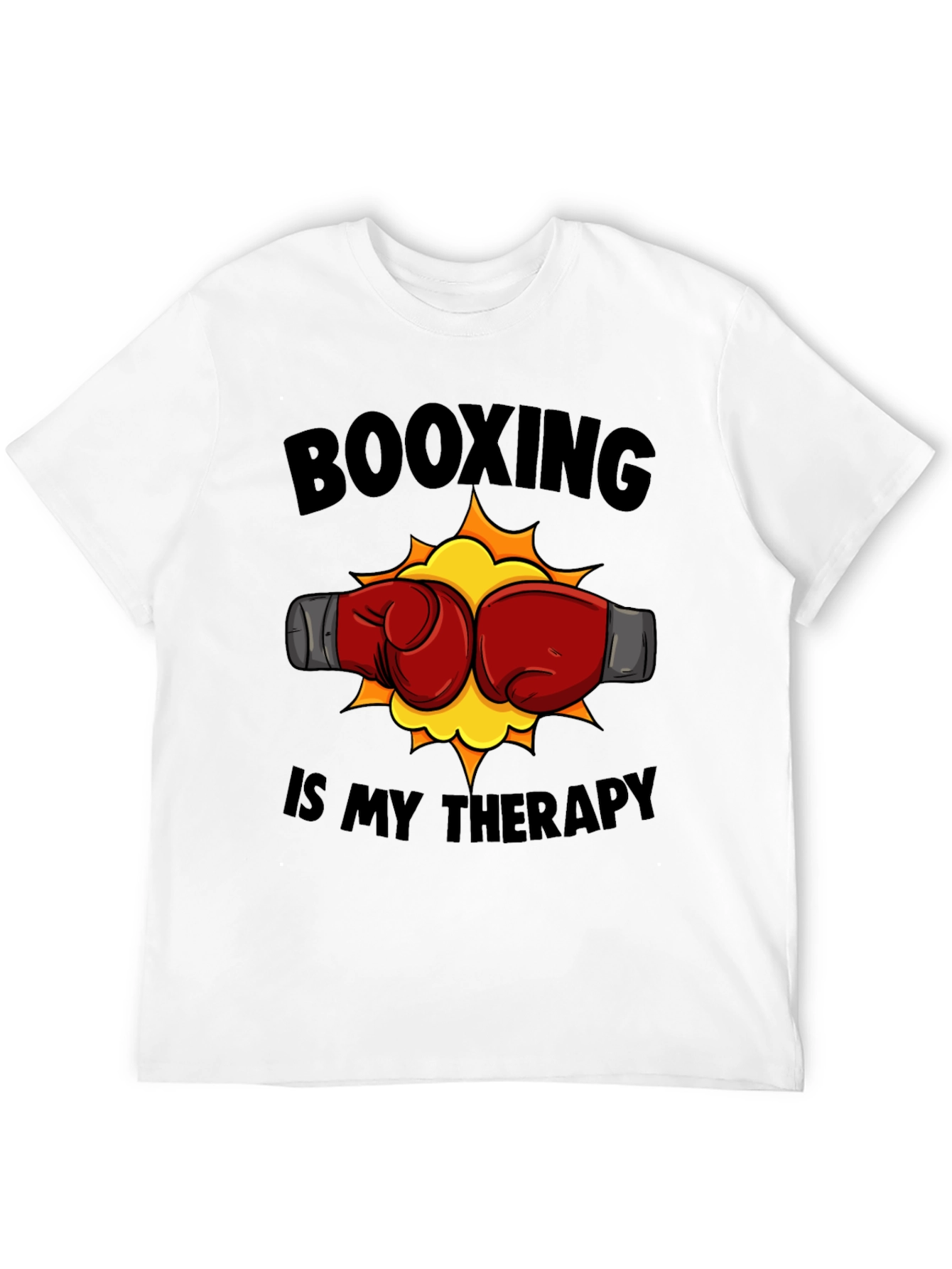 Booxing Is My Therapy Black T-Shirt