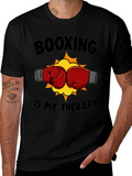 Booxing Is My Therapy Black T-Shirt