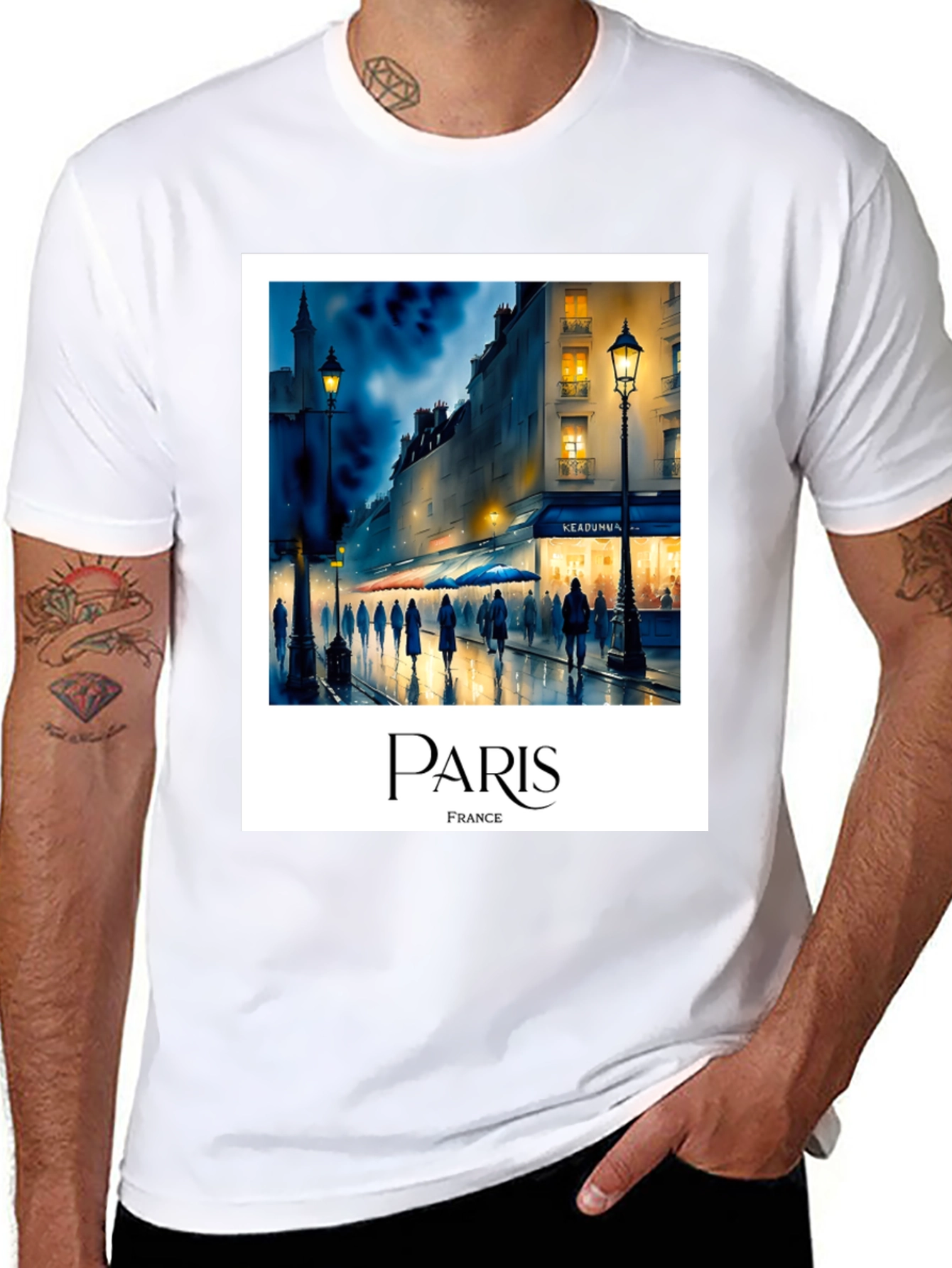 Paris France Black T-Shirt
