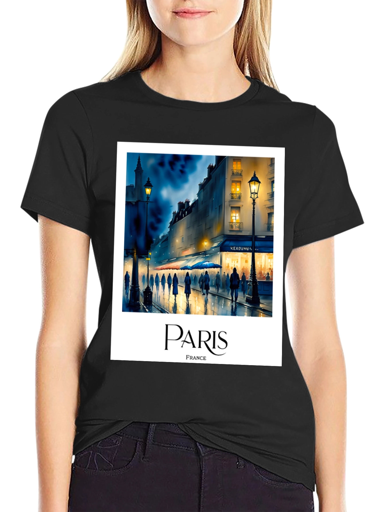 Paris France Black T-Shirt