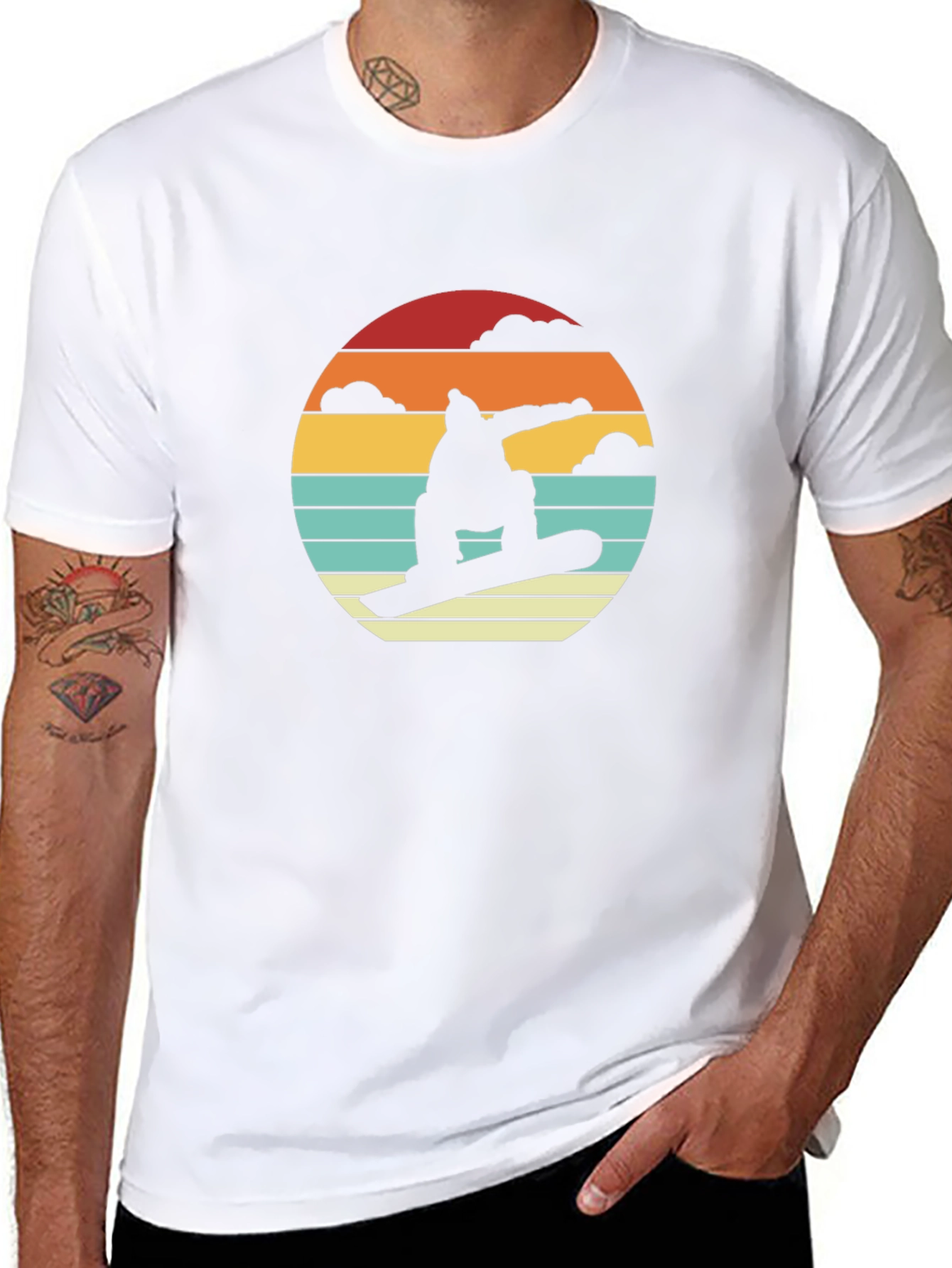 Retro Snowboarder Sunset T-Shirt