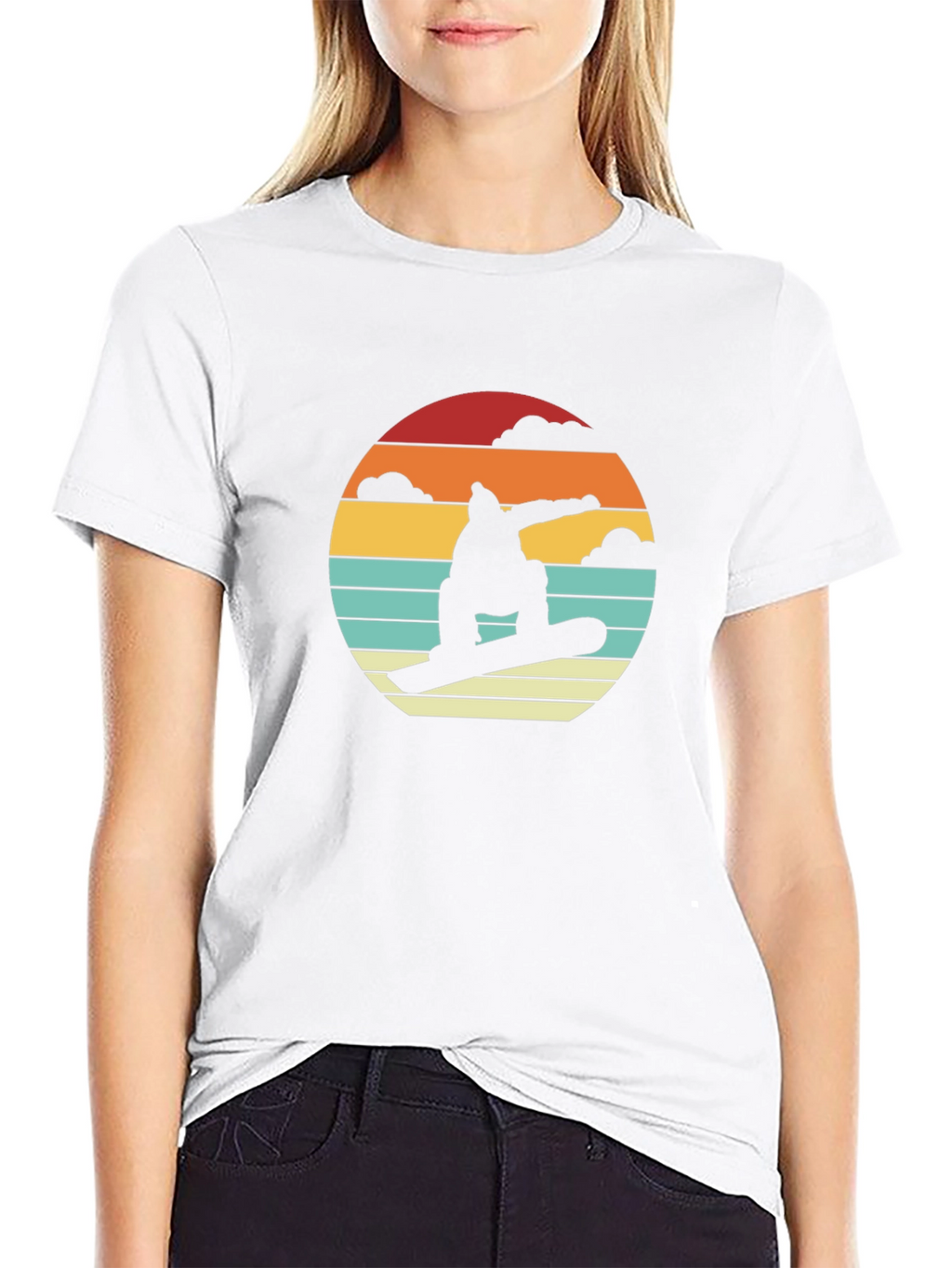Retro Snowboarder Sunset T-Shirt