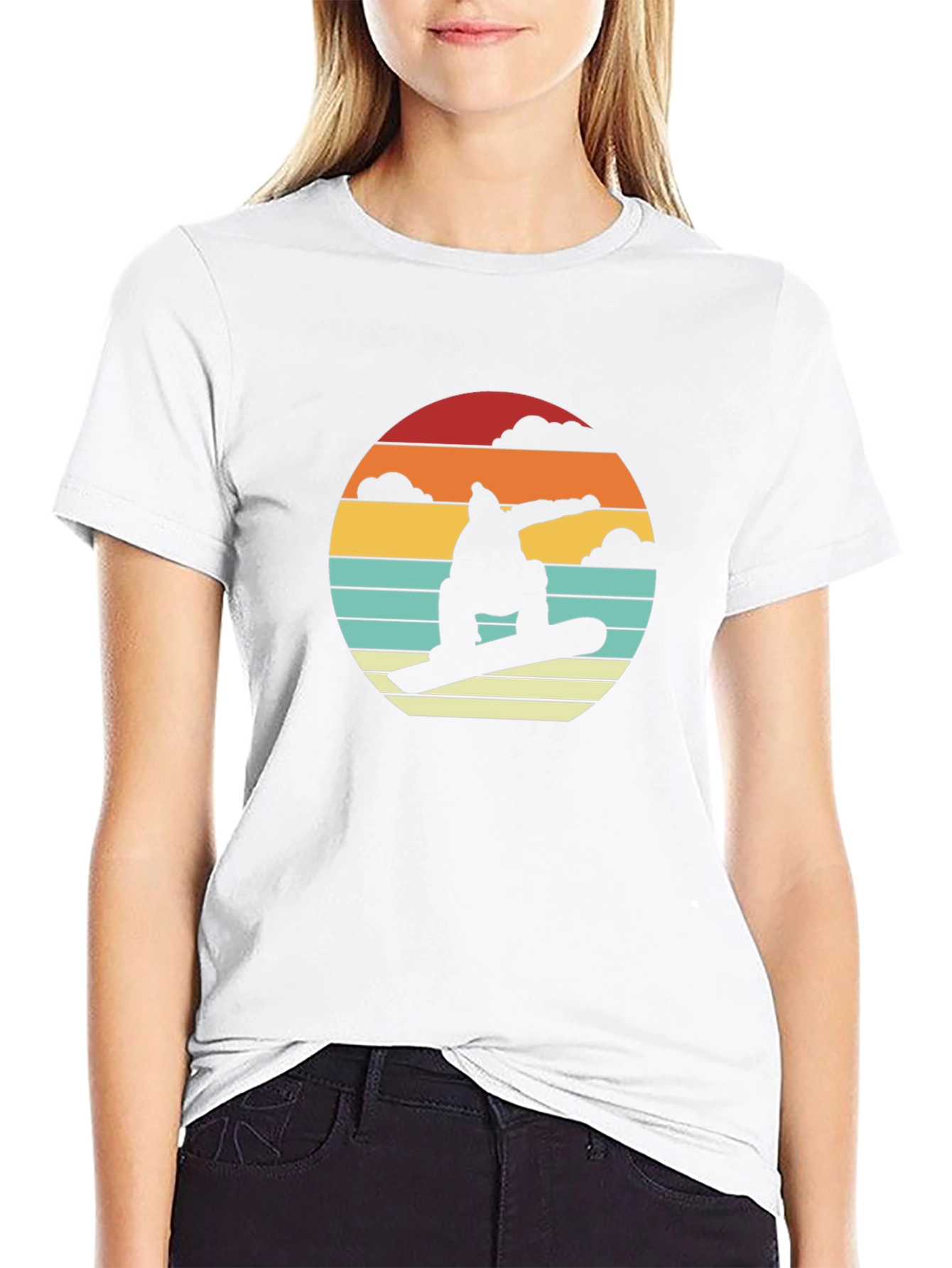 Retro Snowboarder Sunset T-Shirt