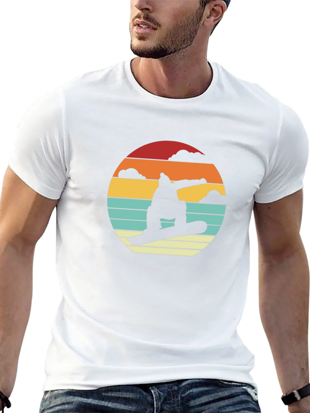 Retro Snowboarder Sunset T-Shirt