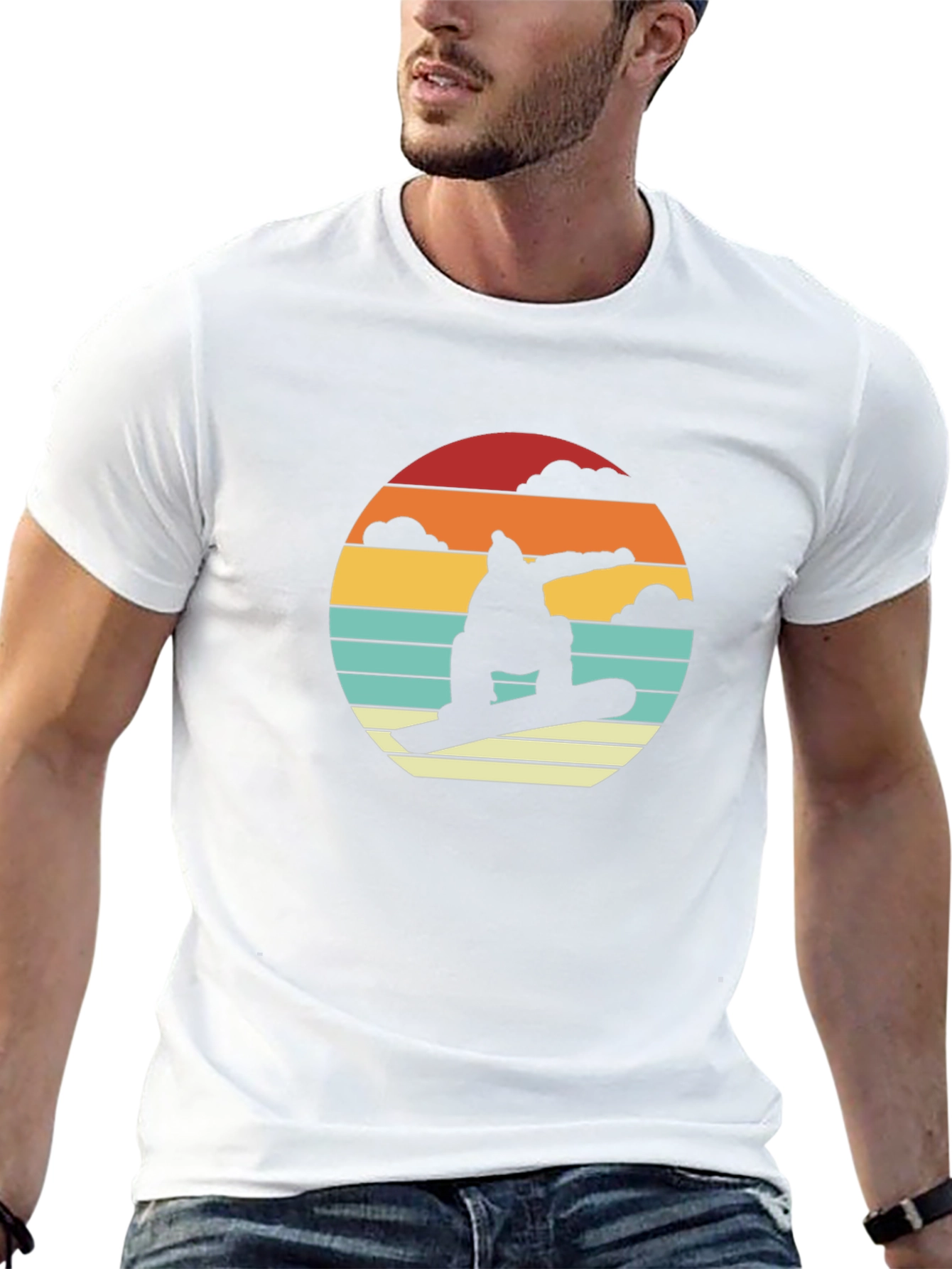 Retro Snowboarder Sunset T-Shirt