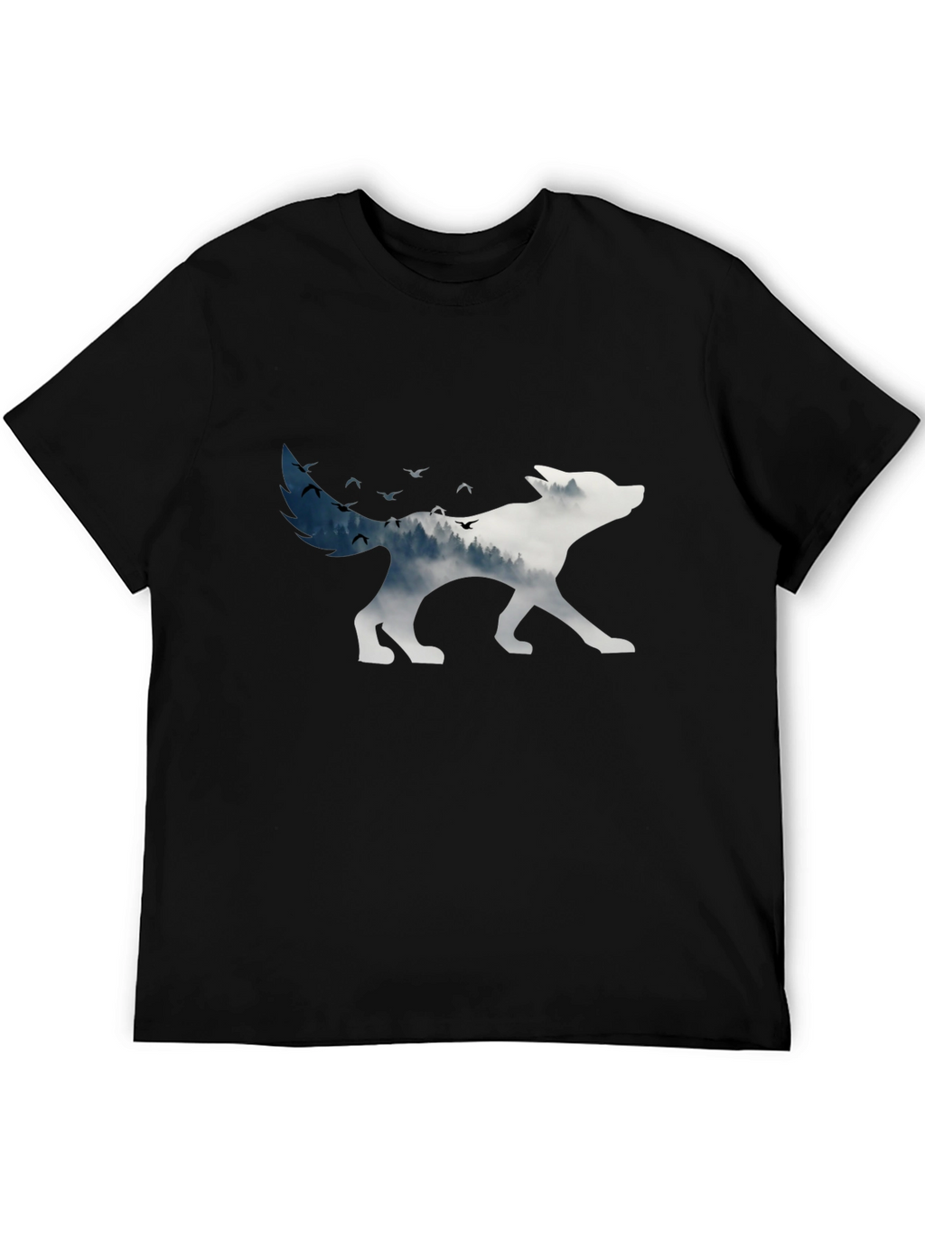Wolf Silhouette Graphic Tee - Nature Inspired Design