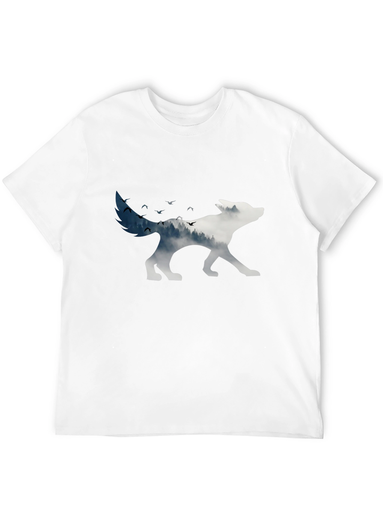 Wolf Silhouette Graphic Tee - Nature Inspired Design
