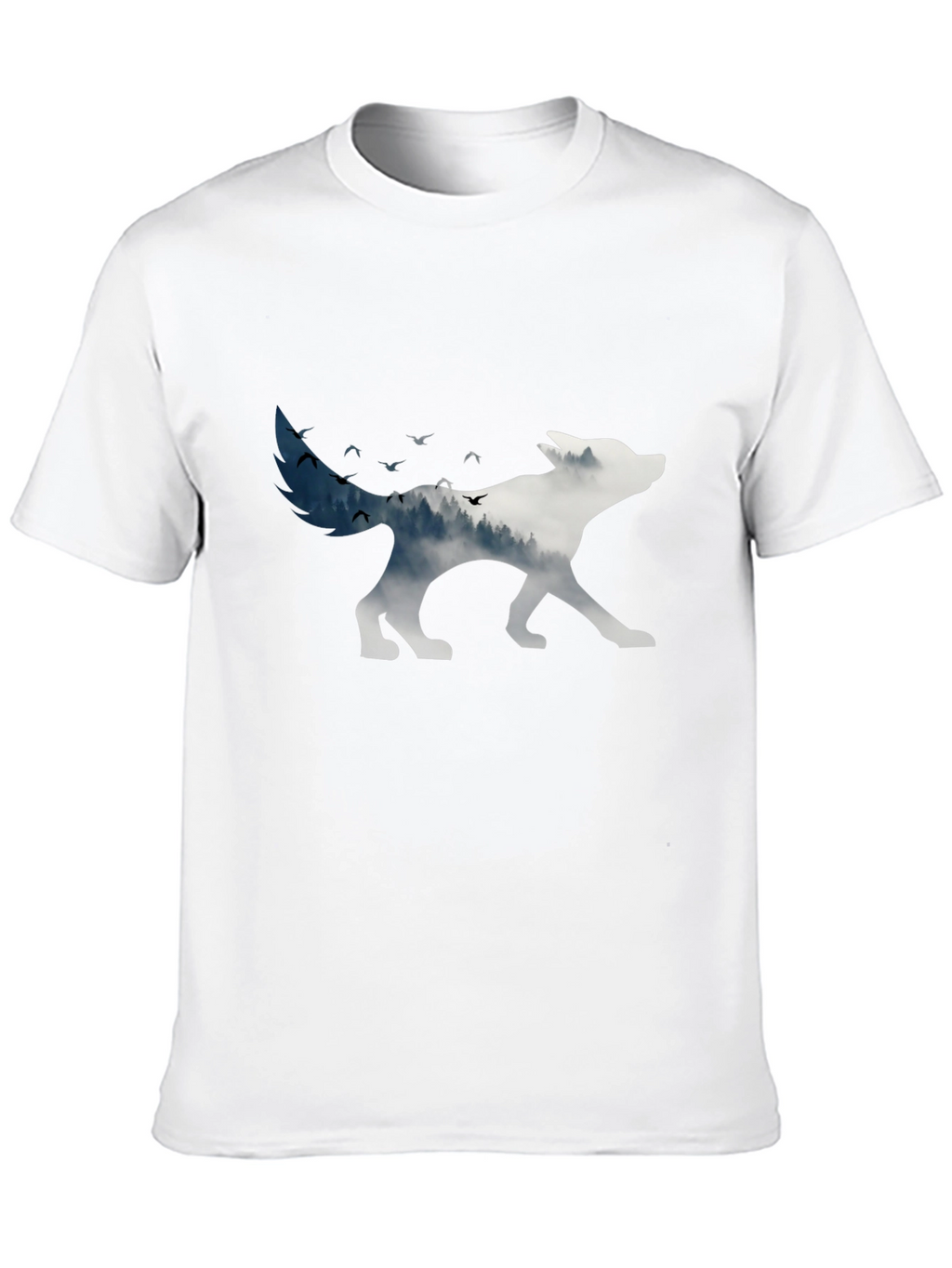 Wolf Silhouette Graphic Tee - Nature Inspired Design