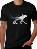 Wolf Silhouette Graphic Tee - Nature Inspired Design