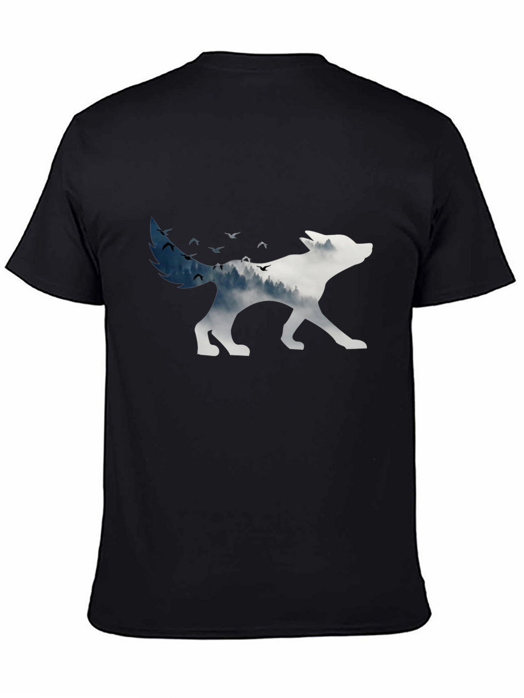 Wolf Silhouette Graphic Tee - Nature Inspired Design