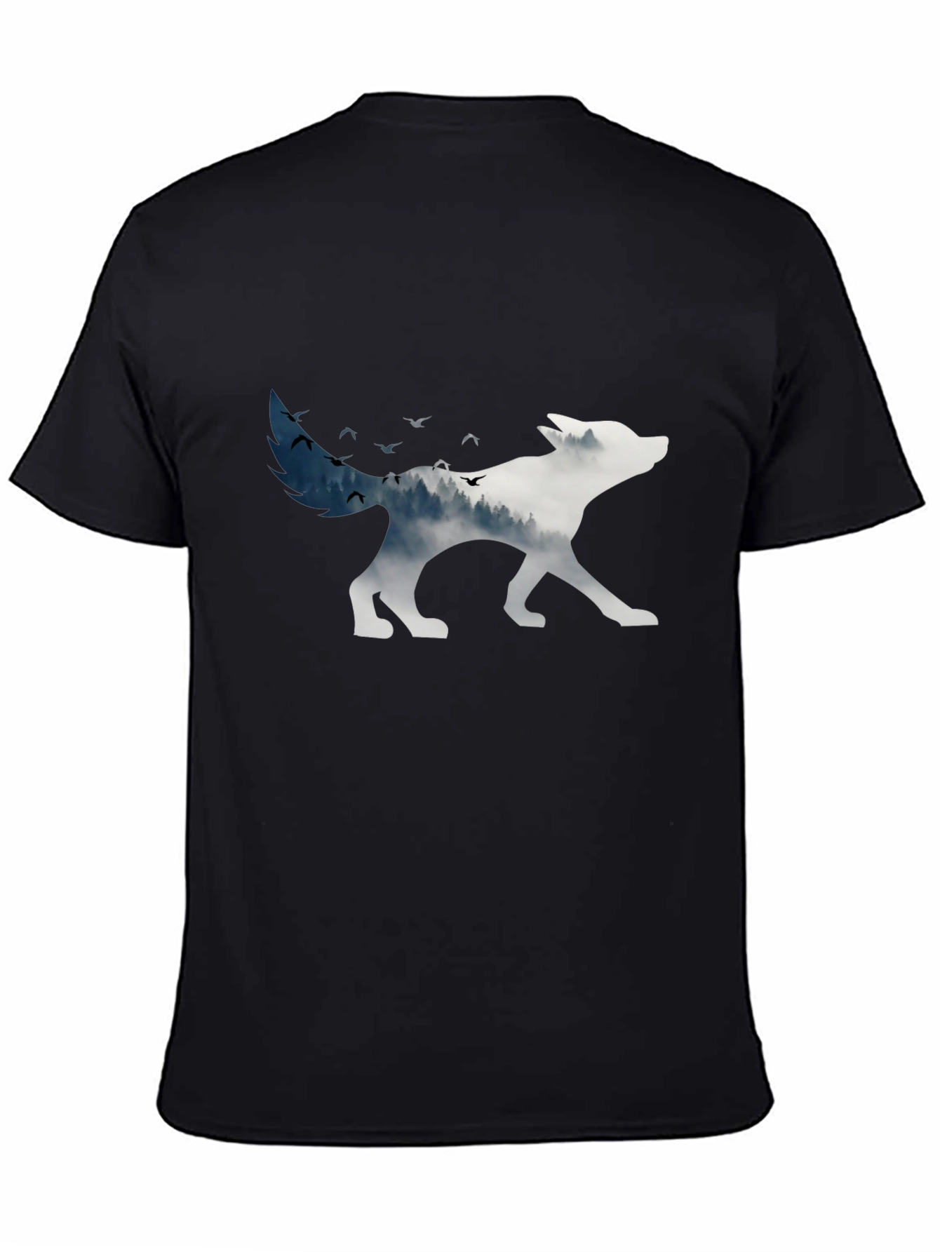 Wolf Silhouette Graphic Tee - Nature Inspired Design