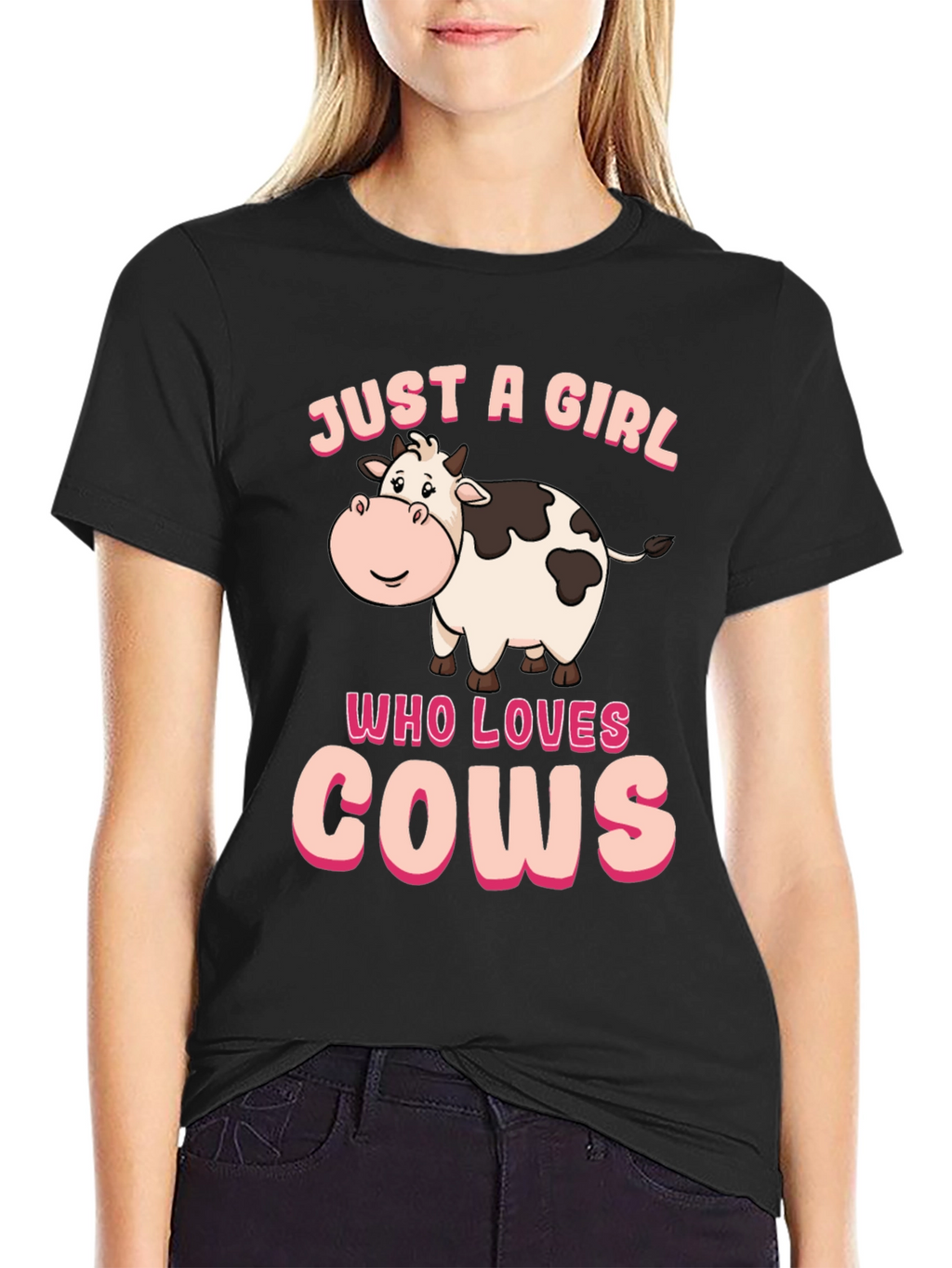 Just A Girl Who Loves Cows Graphic T-Shirt