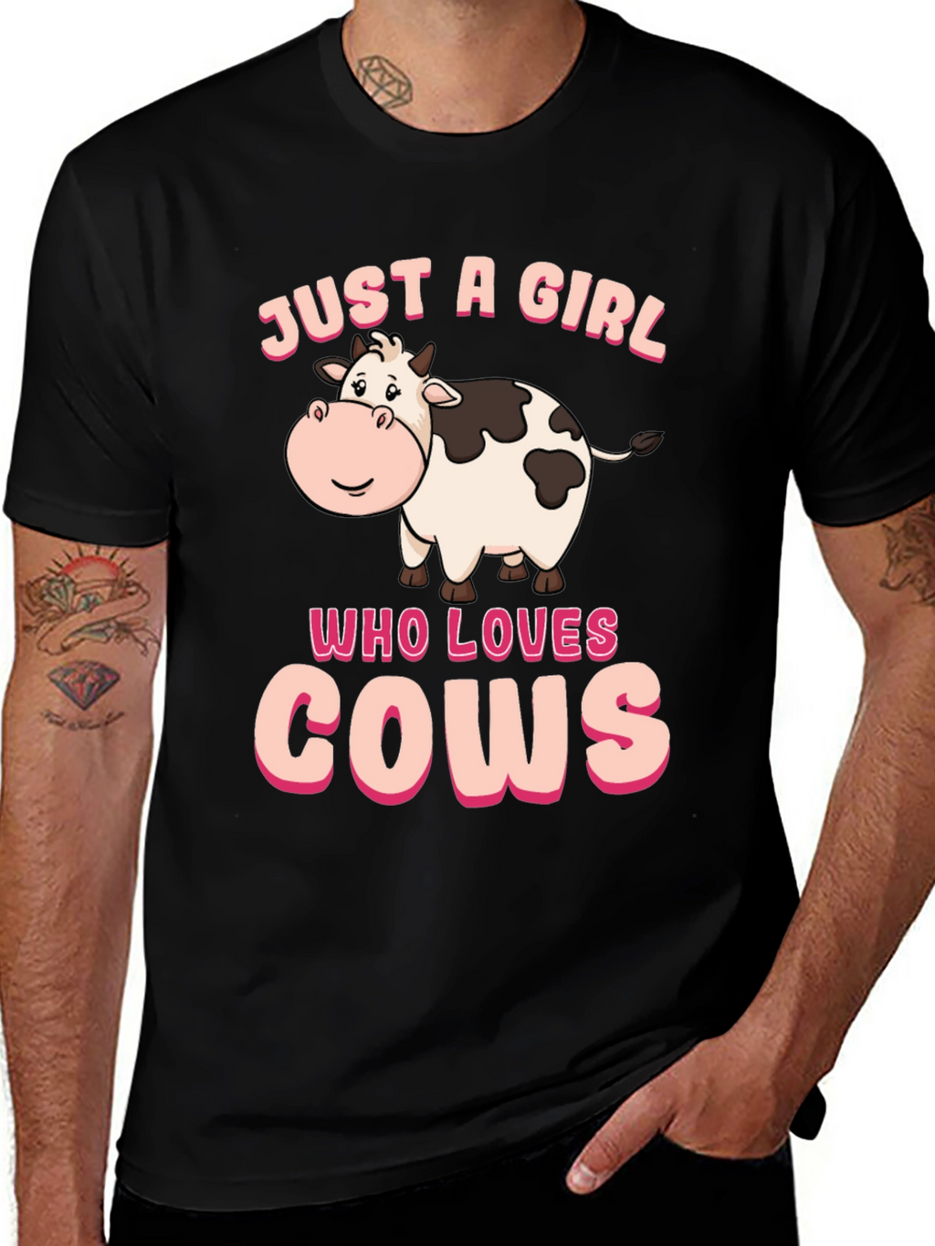 Just A Girl Who Loves Cows Graphic T-Shirt