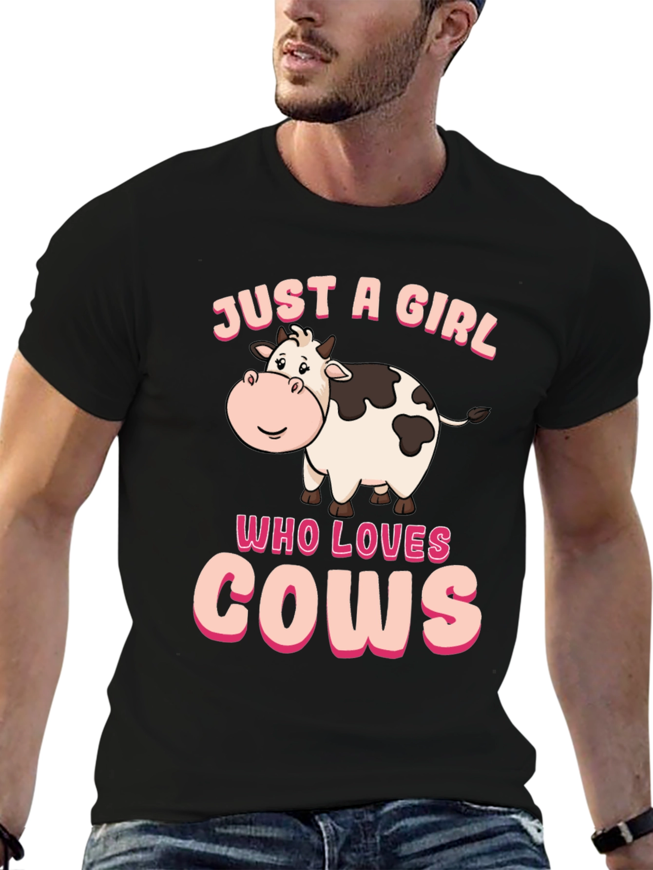 Just A Girl Who Loves Cows Graphic T-Shirt
