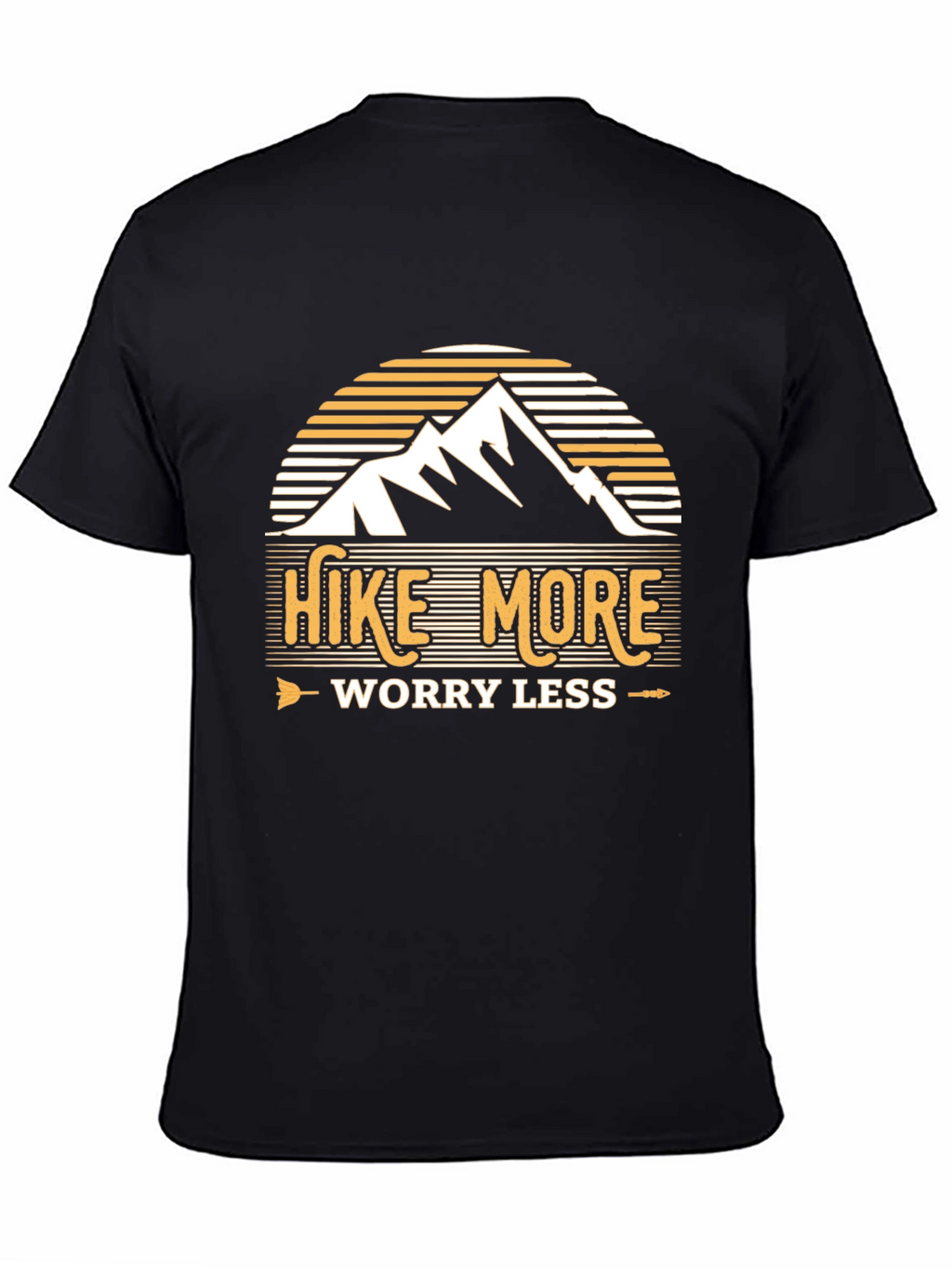 Hike More Worry Less Black Graphic T-Shirt