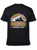 Hike More Worry Less Black Graphic T-Shirt