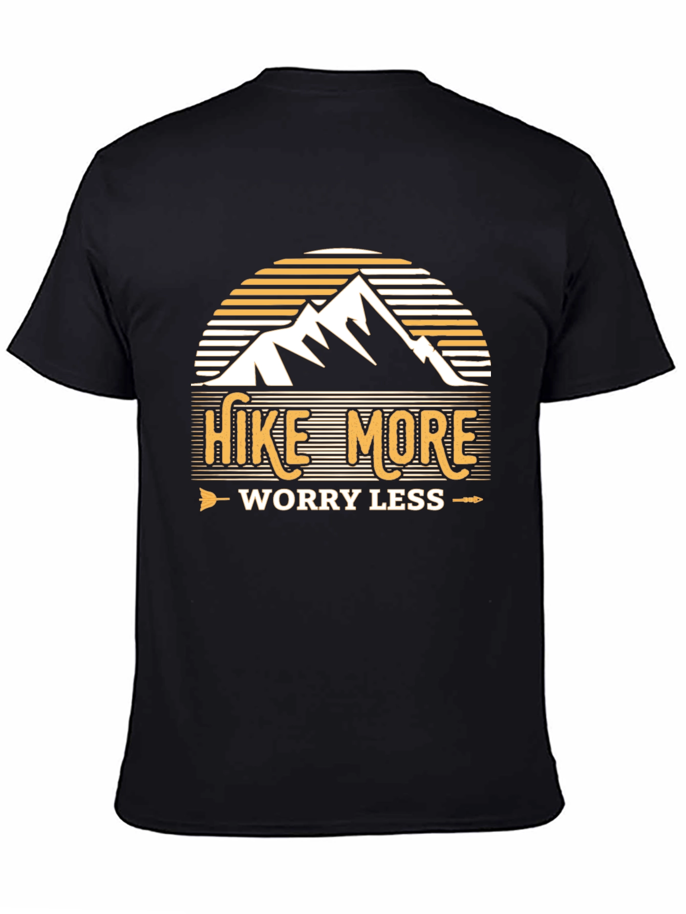 Hike More Worry Less Black Graphic T-Shirt