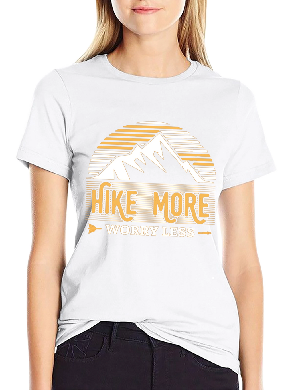 Hike More Worry Less Black Graphic T-Shirt