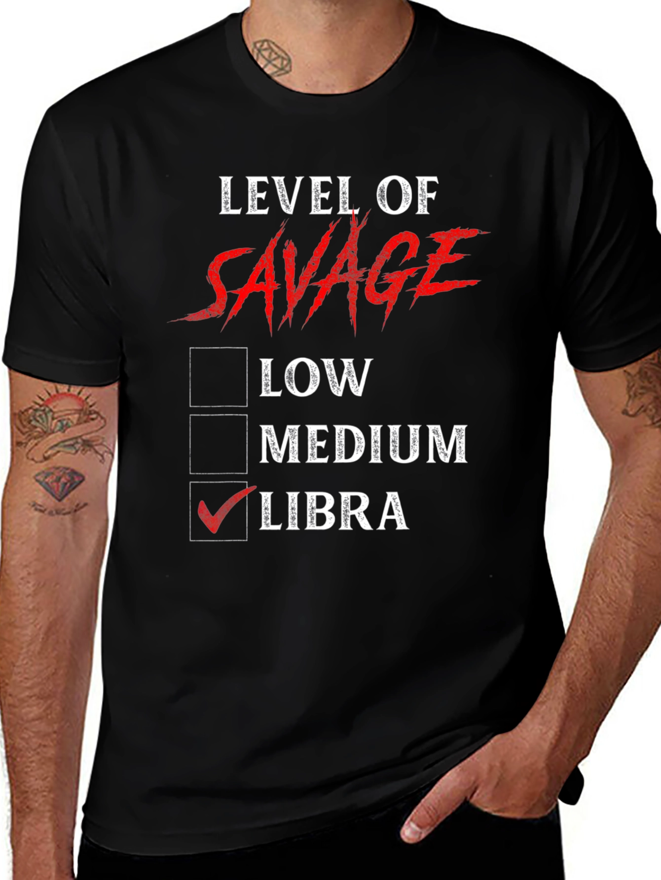 Level of Savage Libra Zodiac Graphic T-Shirt
