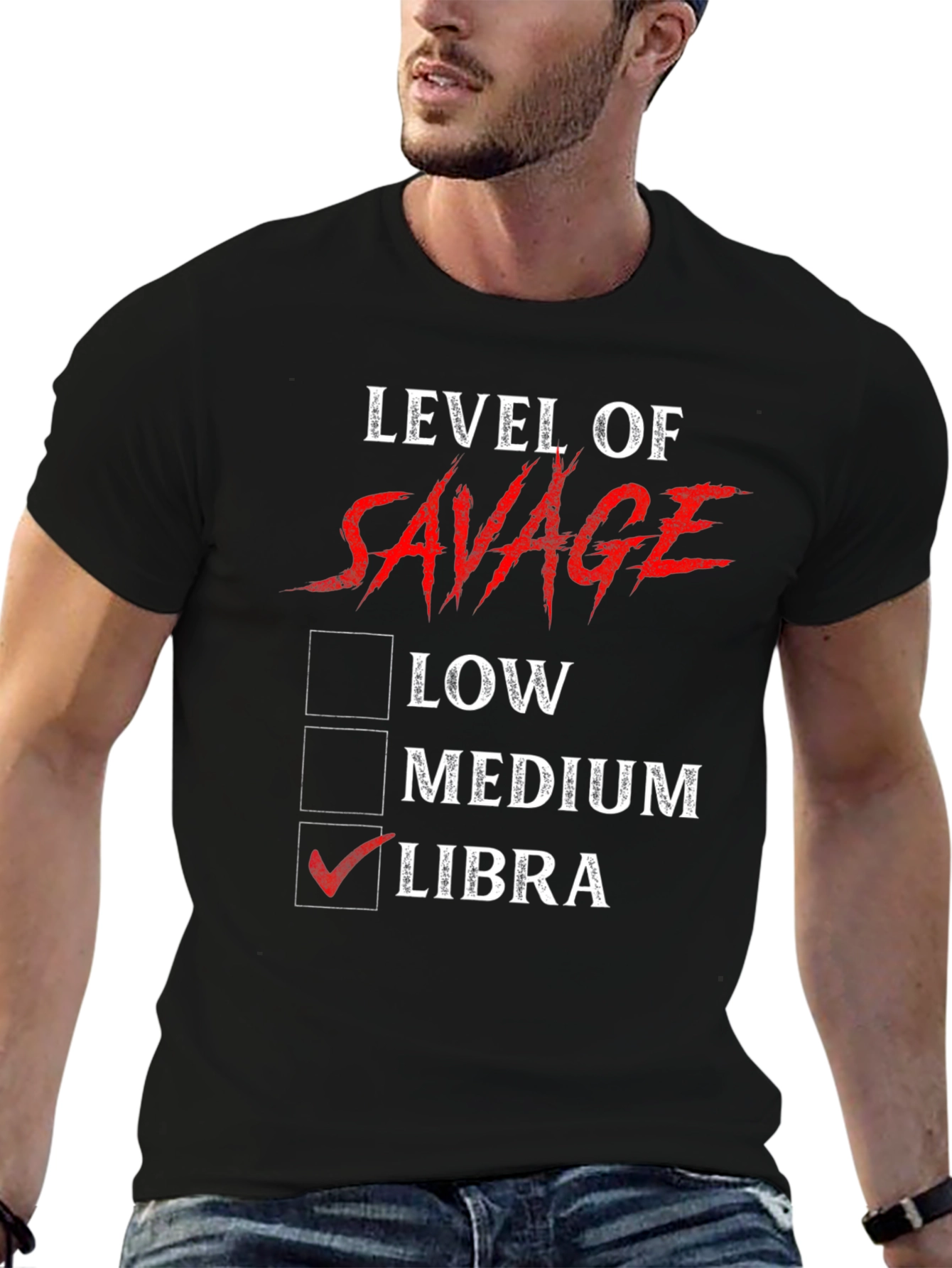 Level of Savage Libra Zodiac Graphic T-Shirt