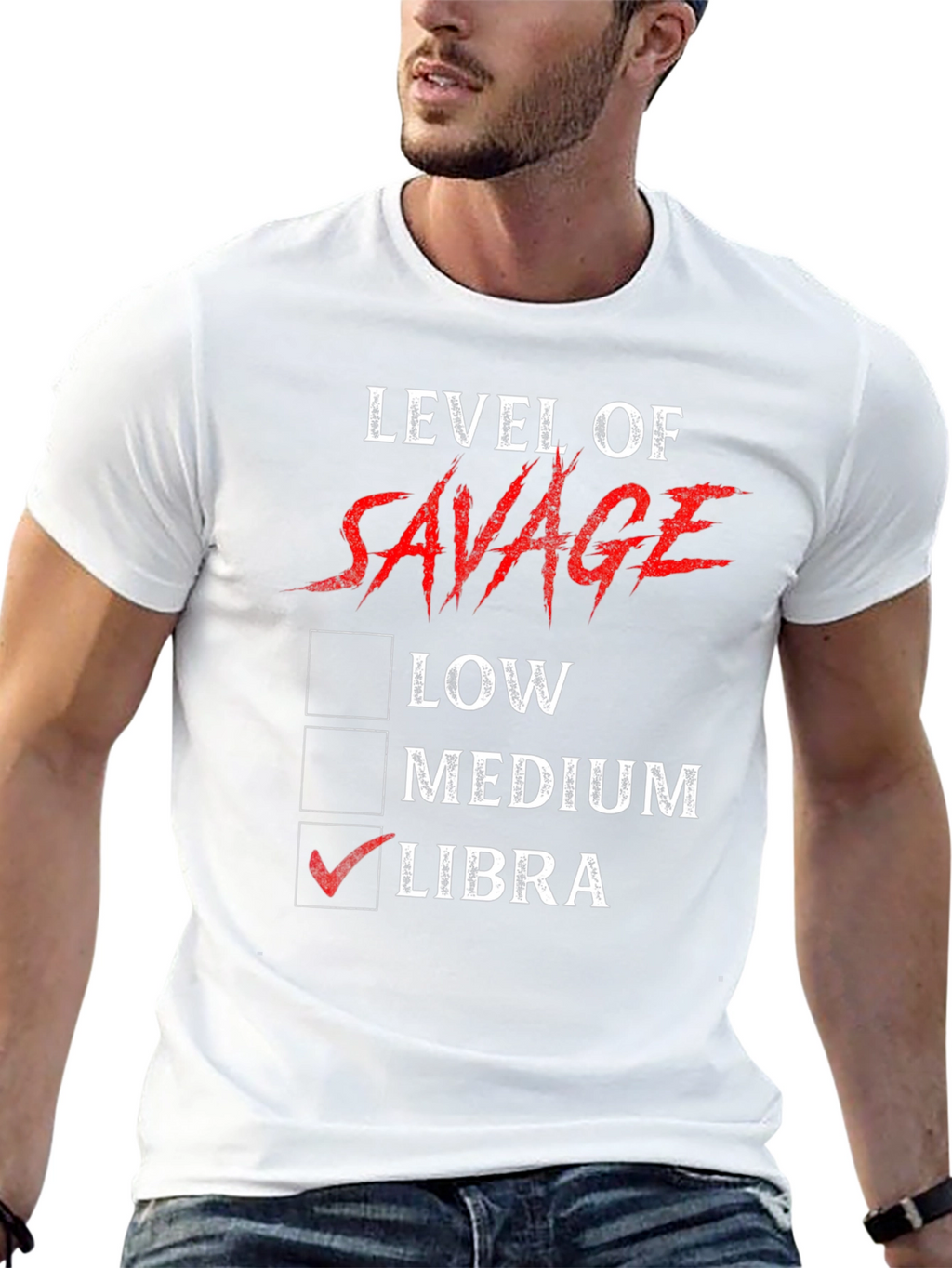 Level of Savage Libra Zodiac Graphic T-Shirt
