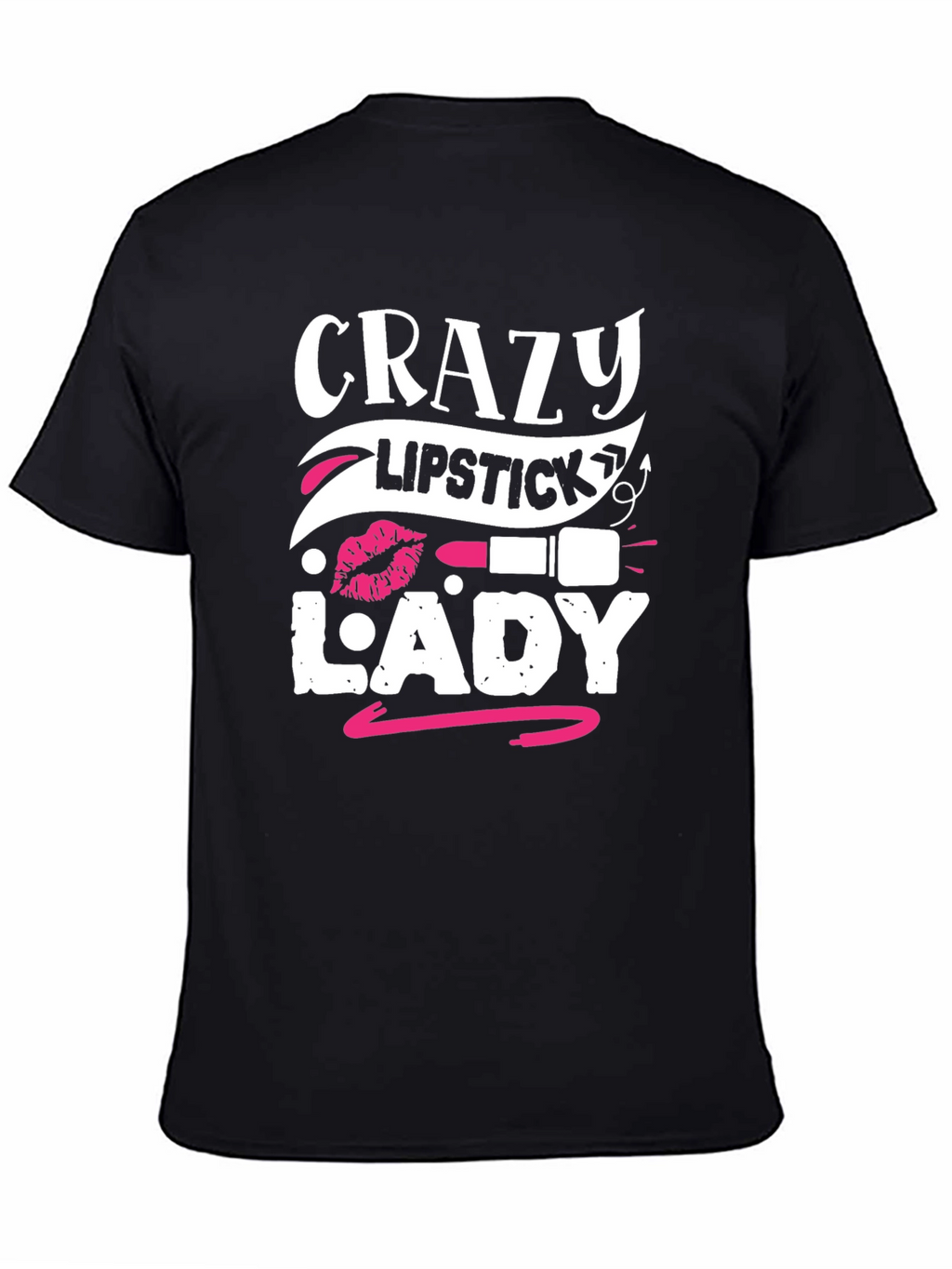 Crazy Lipstick Lady Graphic Tee - Black