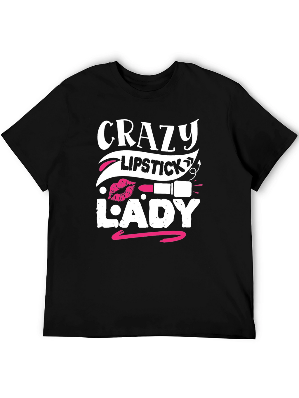 Crazy Lipstick Lady Graphic Tee - Black
