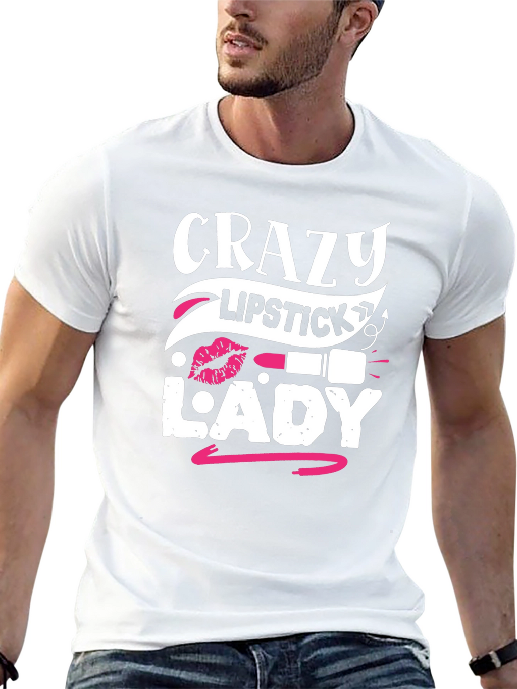 Crazy Lipstick Lady Graphic Tee - Black