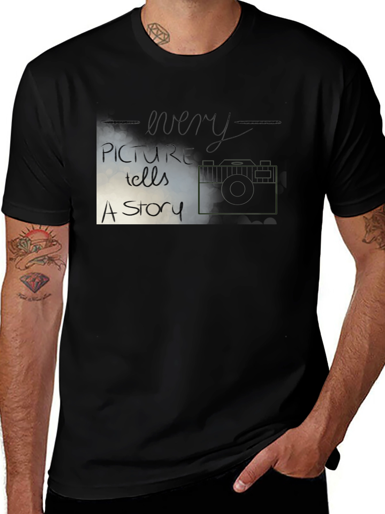Every Picture Tells A Story Black T-Shirt