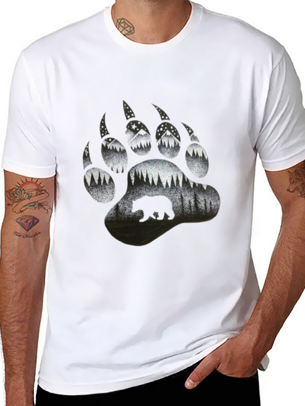 Bear Paw Print Nature T-Shirt