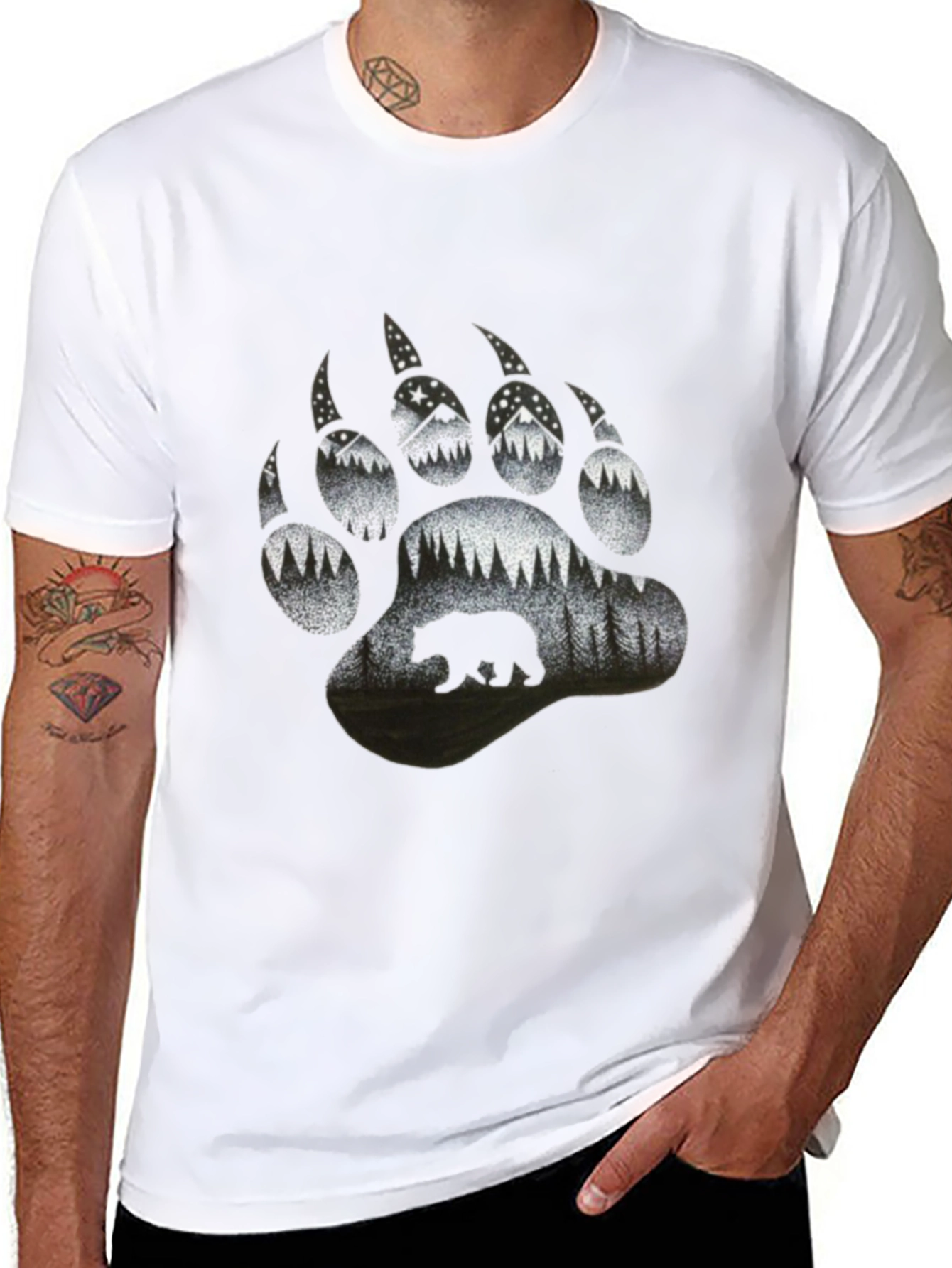 Bear Paw Print Nature T-Shirt