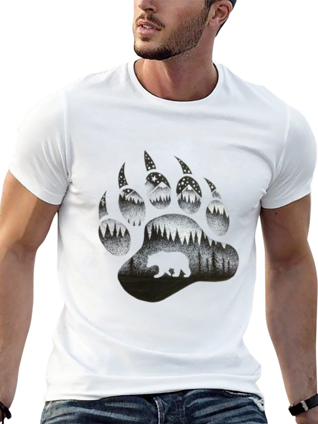 Bear Paw Print Nature T-Shirt