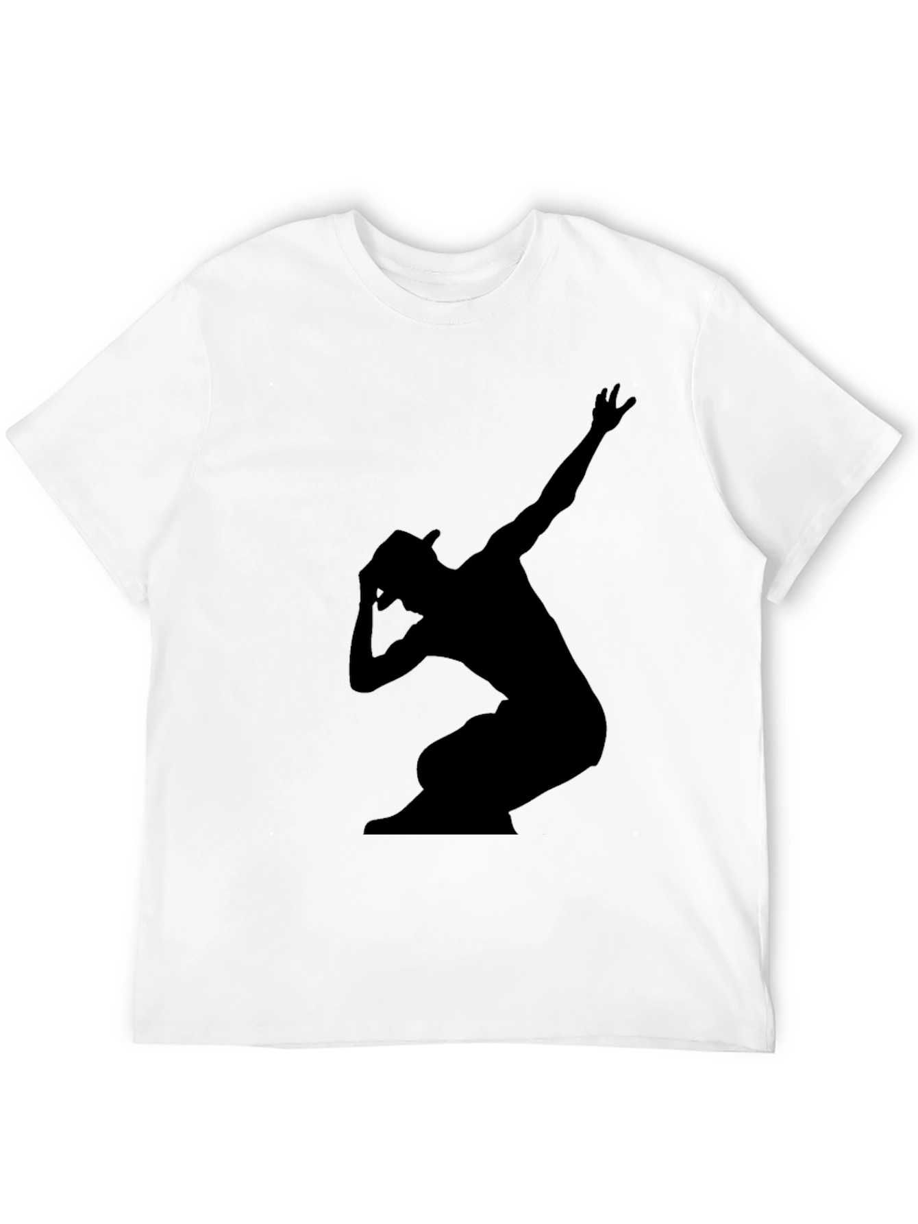 Stylish Black Graphic Tee - Silhouette Dance