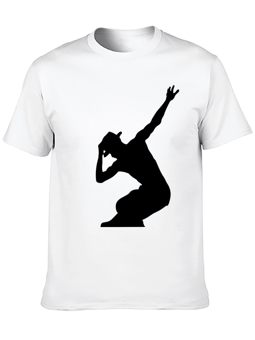 Stylish Black Graphic Tee - Silhouette Dance
