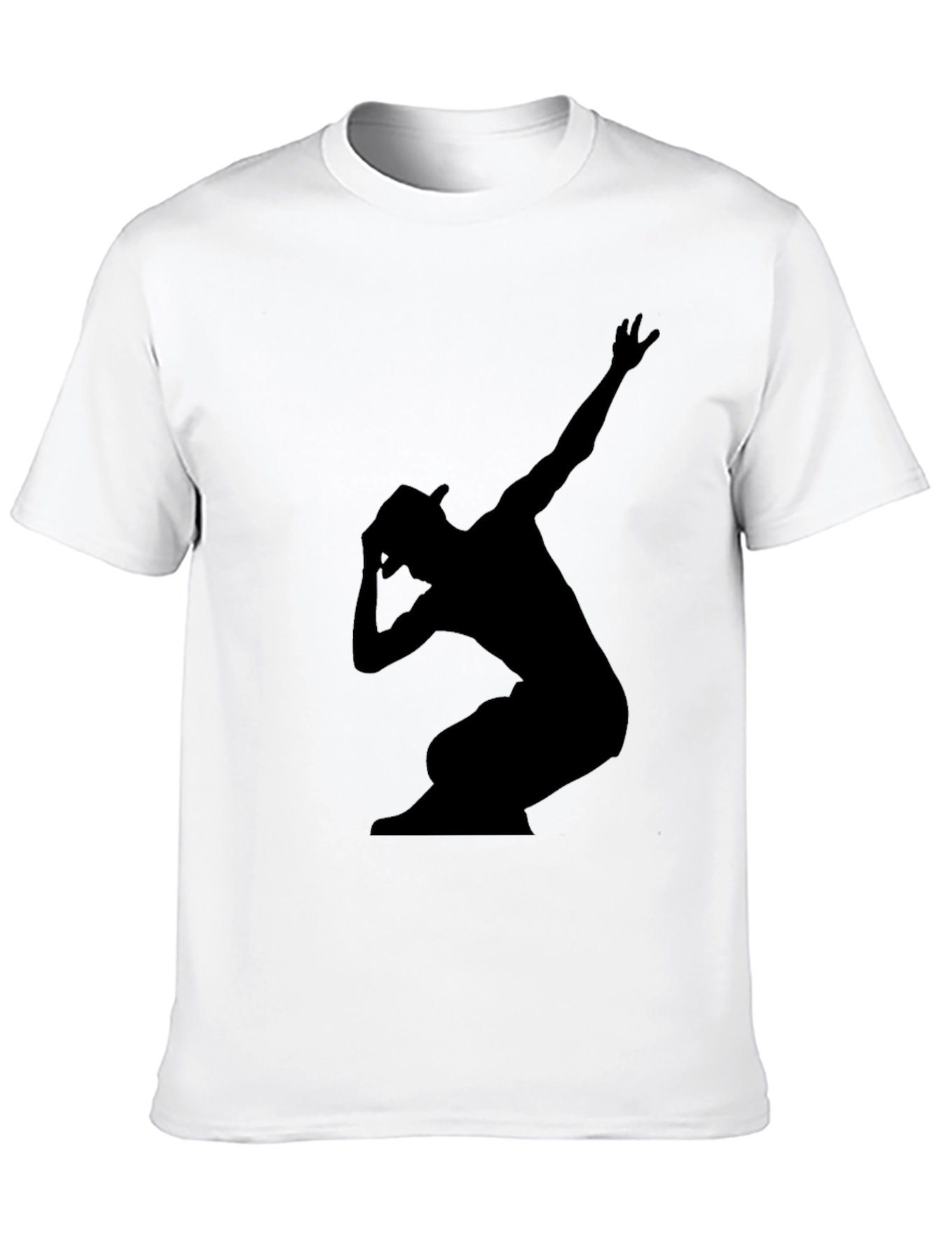 Stylish Black Graphic Tee - Silhouette Dance