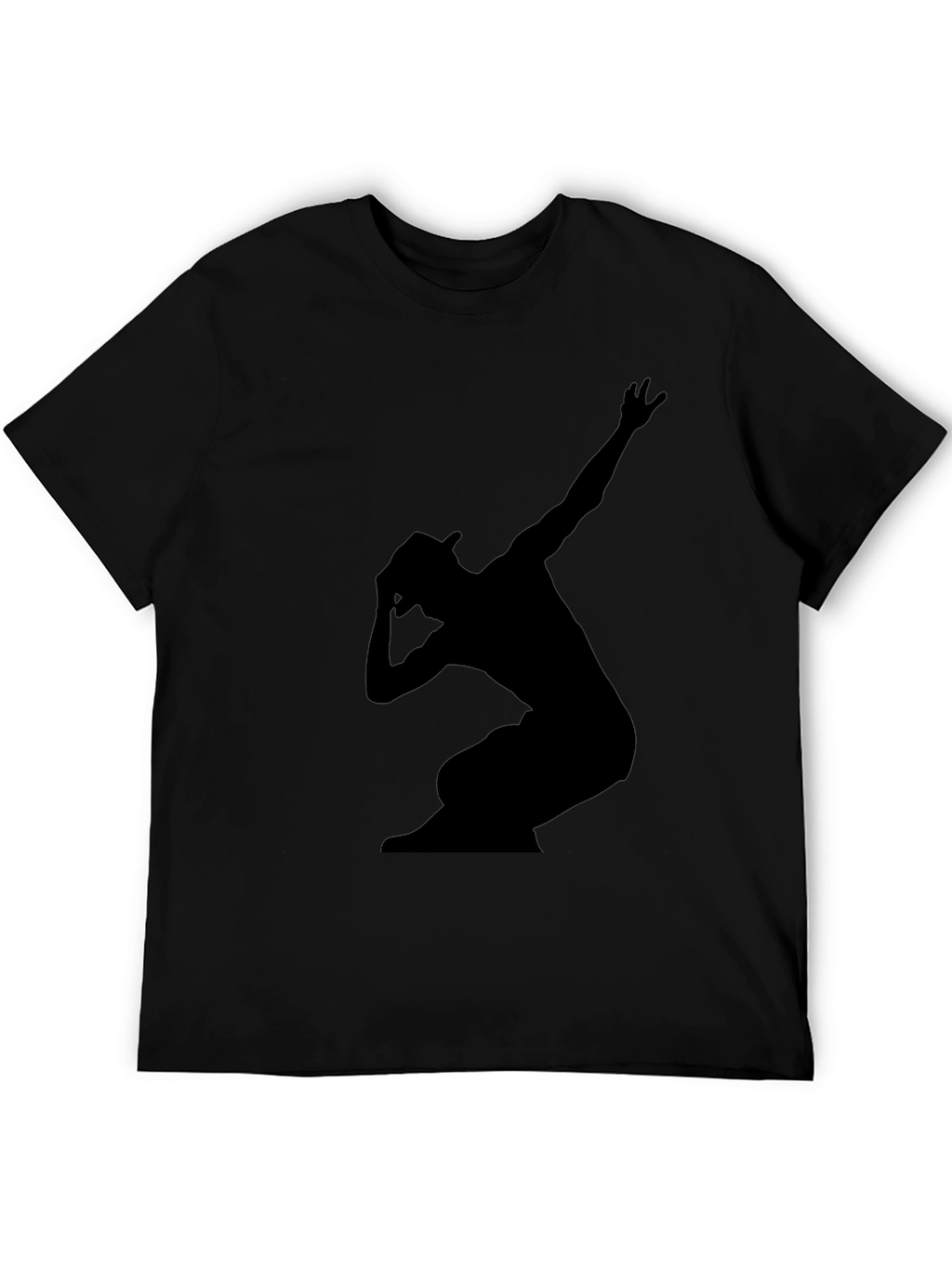 Stylish Black Graphic Tee - Silhouette Dance