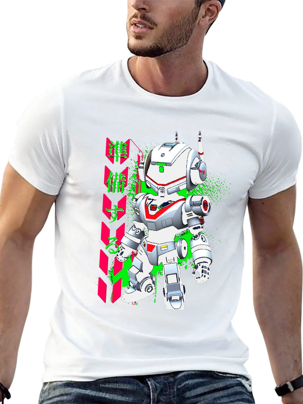 Robot Graphic Tee - Black Short Sleeve Shirt