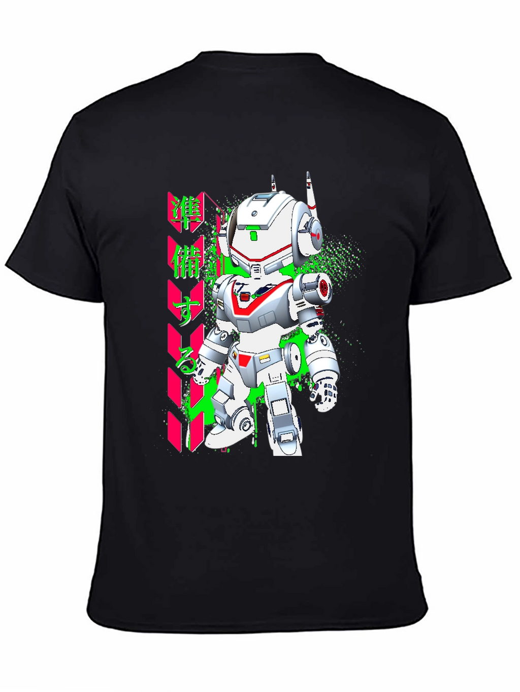 Robot Graphic Tee - Black Short Sleeve Shirt