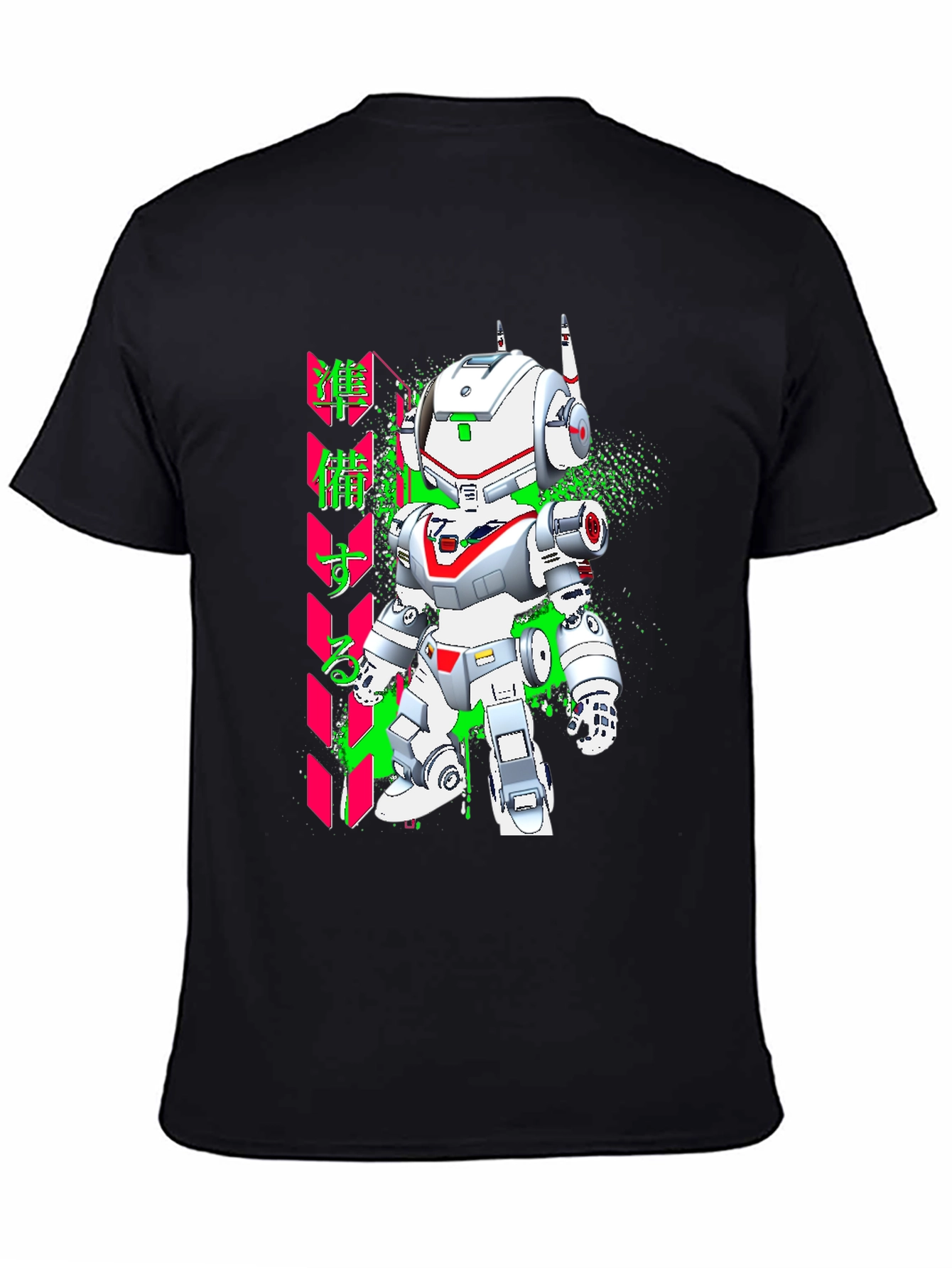 Robot Graphic Tee - Black Short Sleeve Shirt