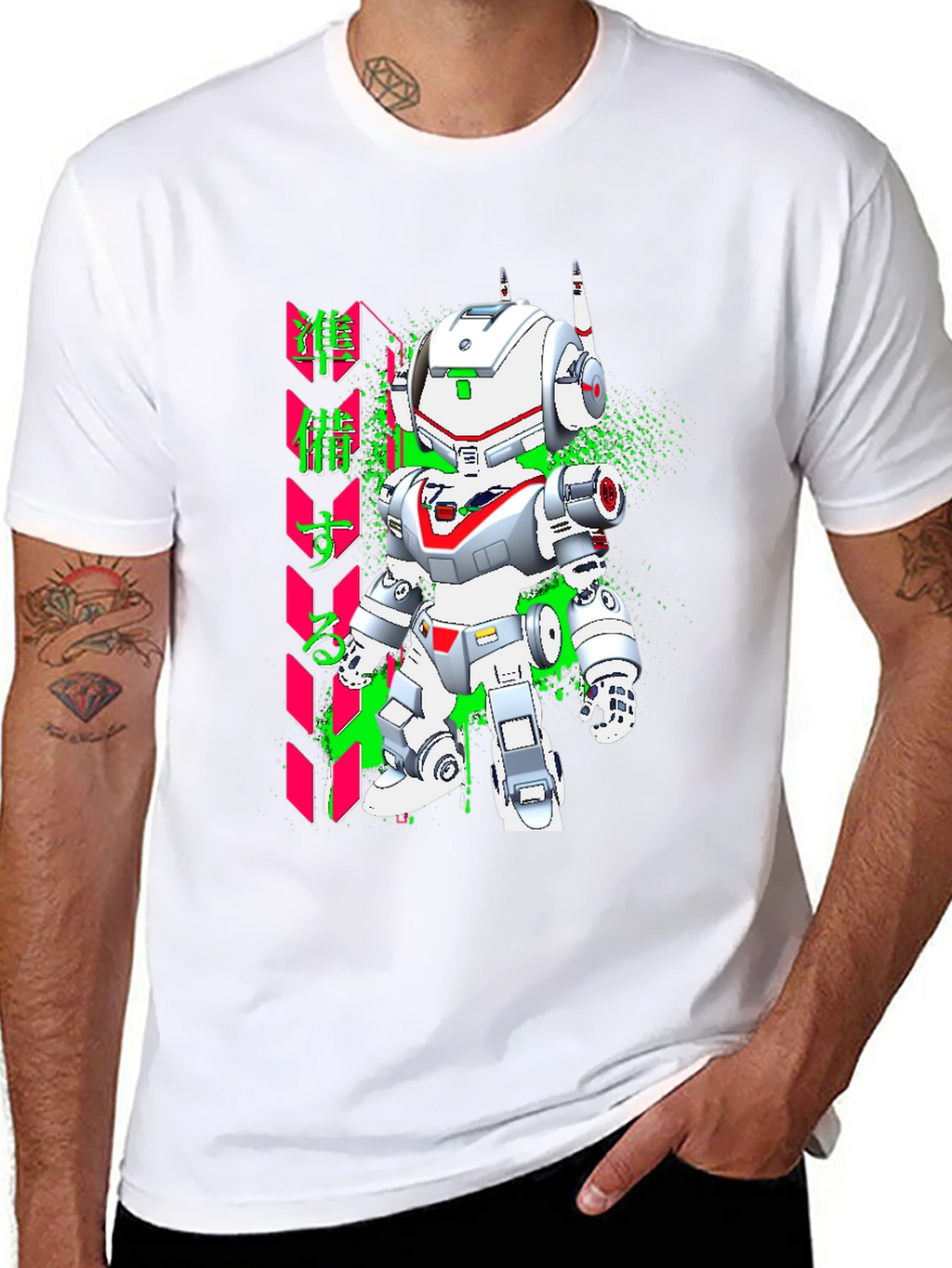 Robot Graphic Tee - Black Short Sleeve Shirt