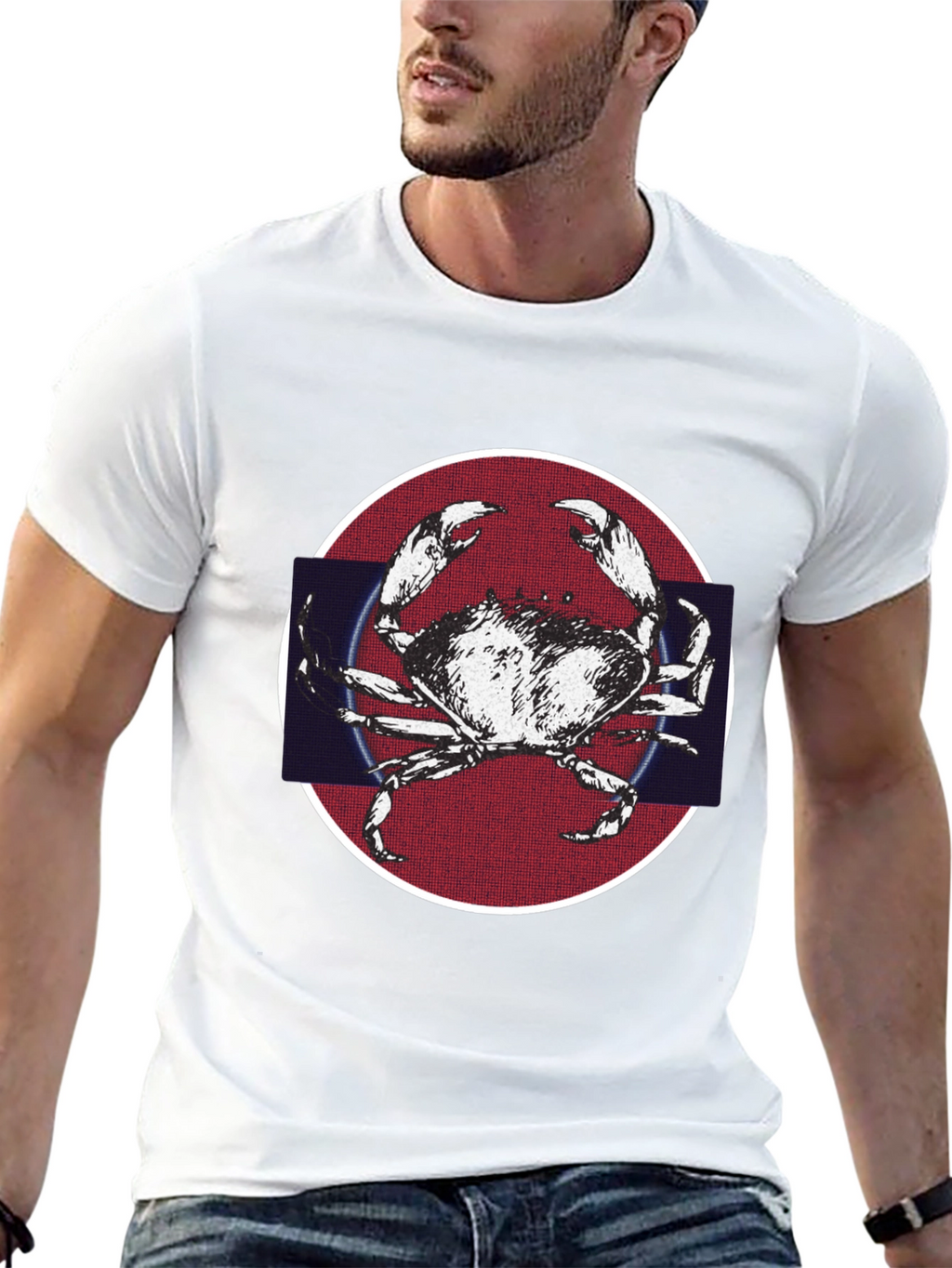 Crab Graphic Tee - Mens Black Cotton T-Shirt