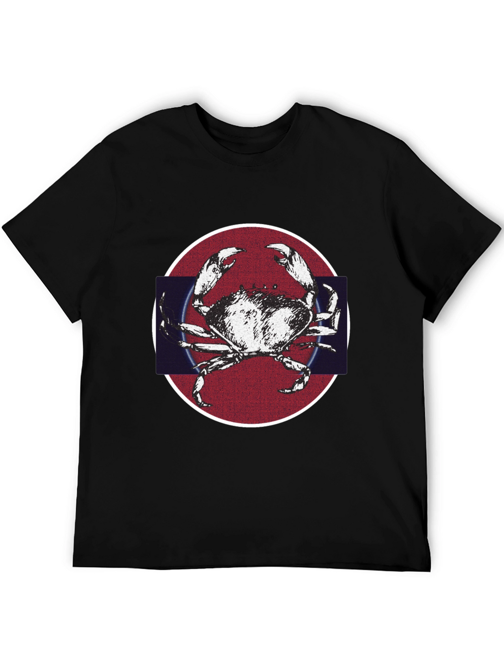 Crab Graphic Tee - Mens Black Cotton T-Shirt